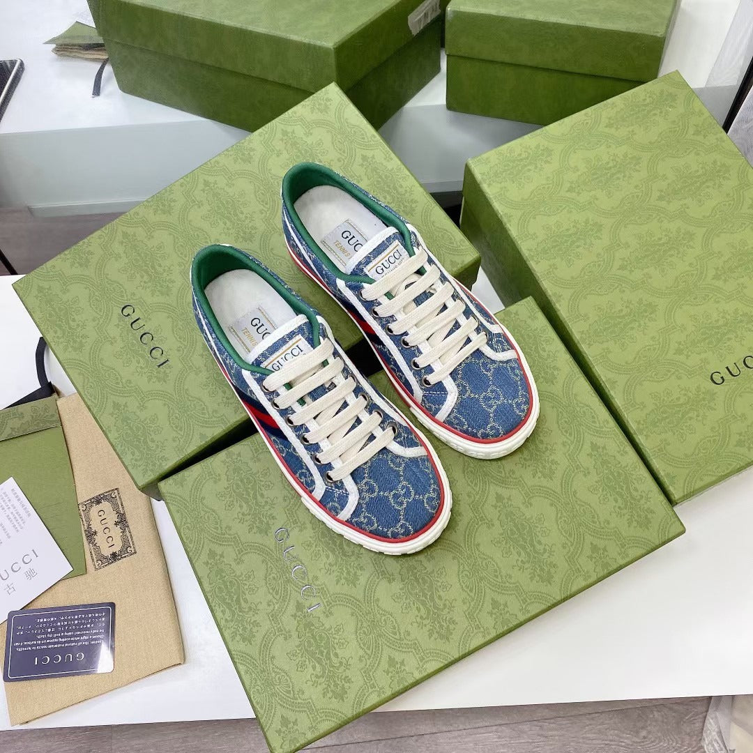 Gucci Canvas & Lambskin Leather Canvas Shoes