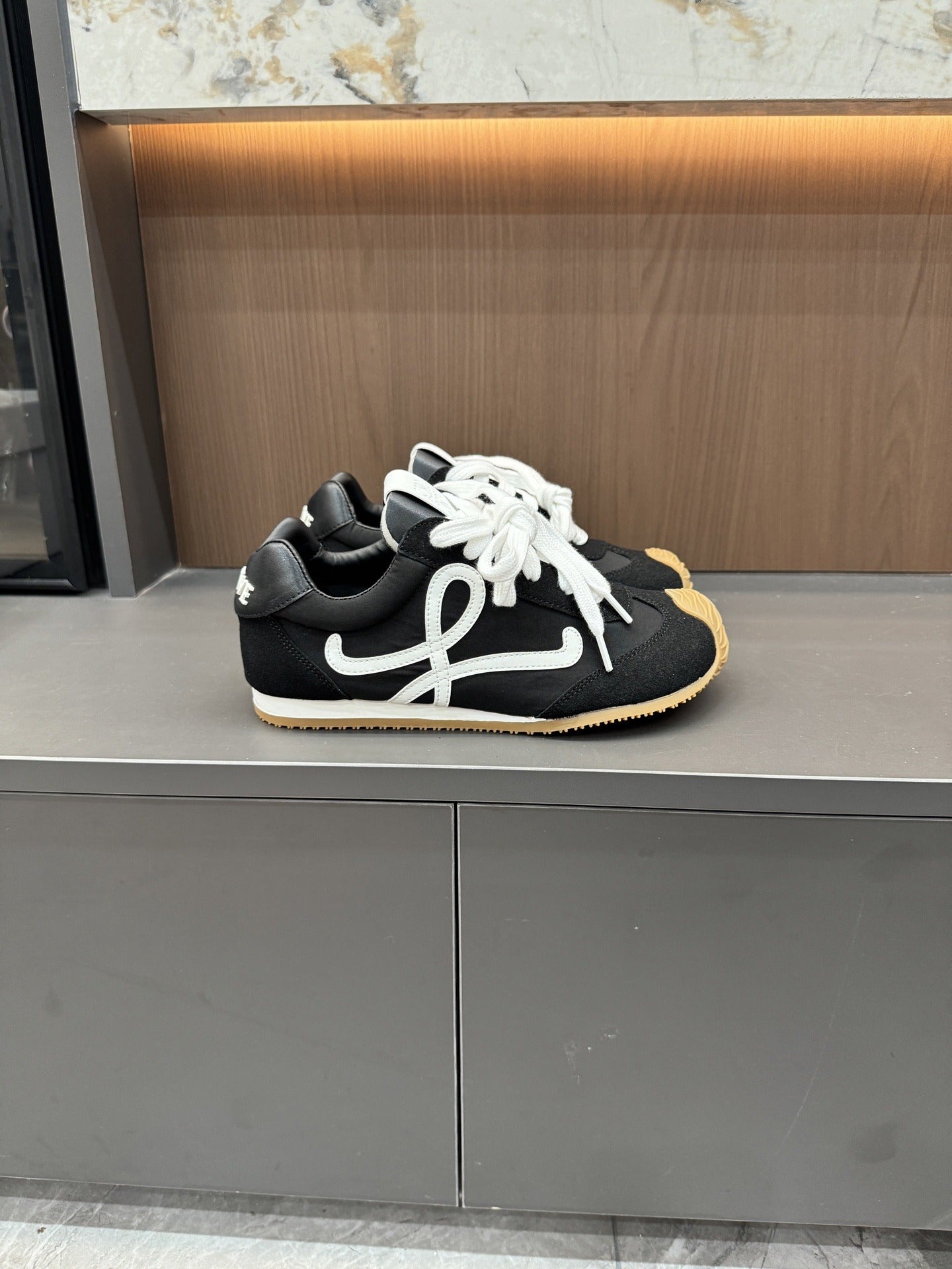 Loewe Black Nylon & Lambskin Leather Shoes