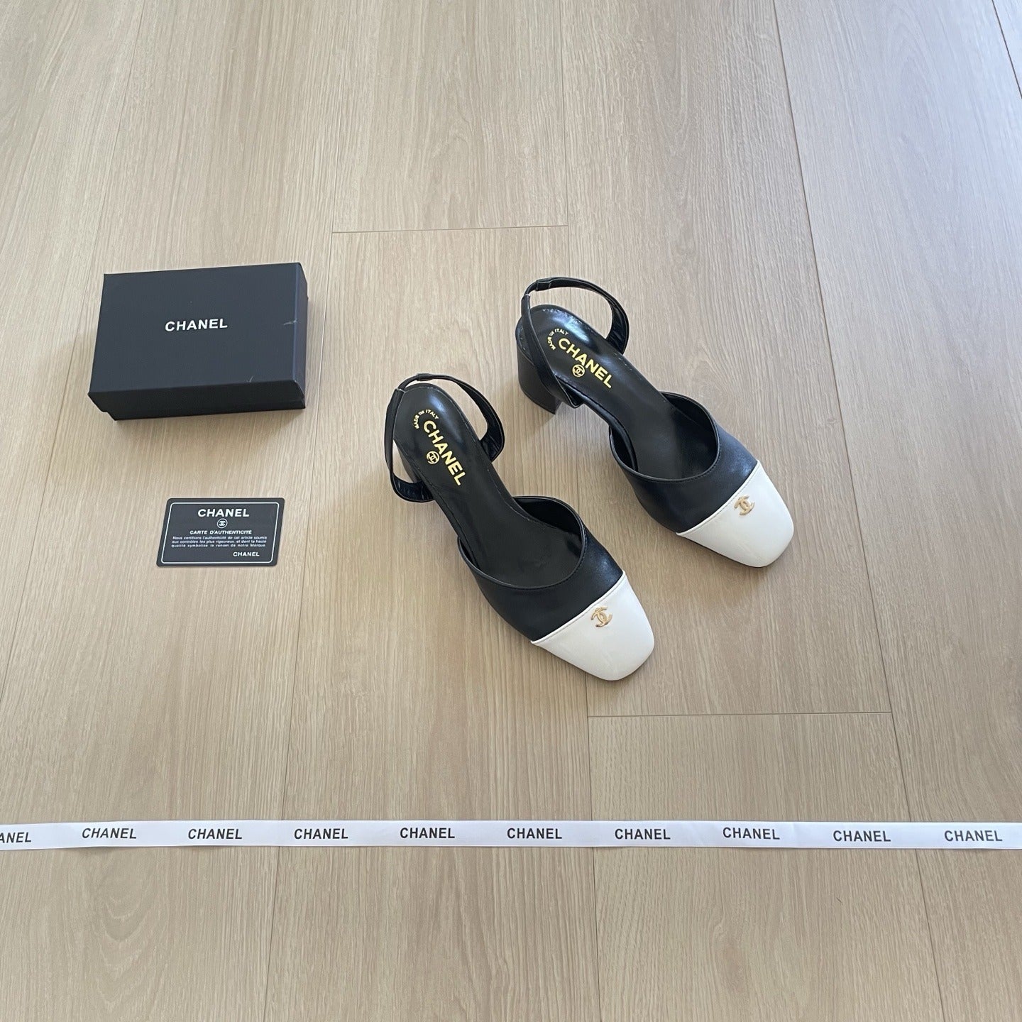 Chanel Leather Colorblock Sandals