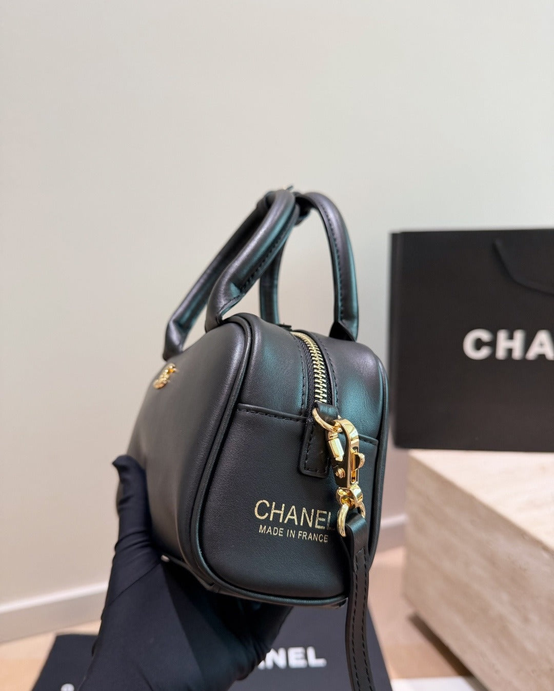 Chanel Calfskin Leather Logo Handbag