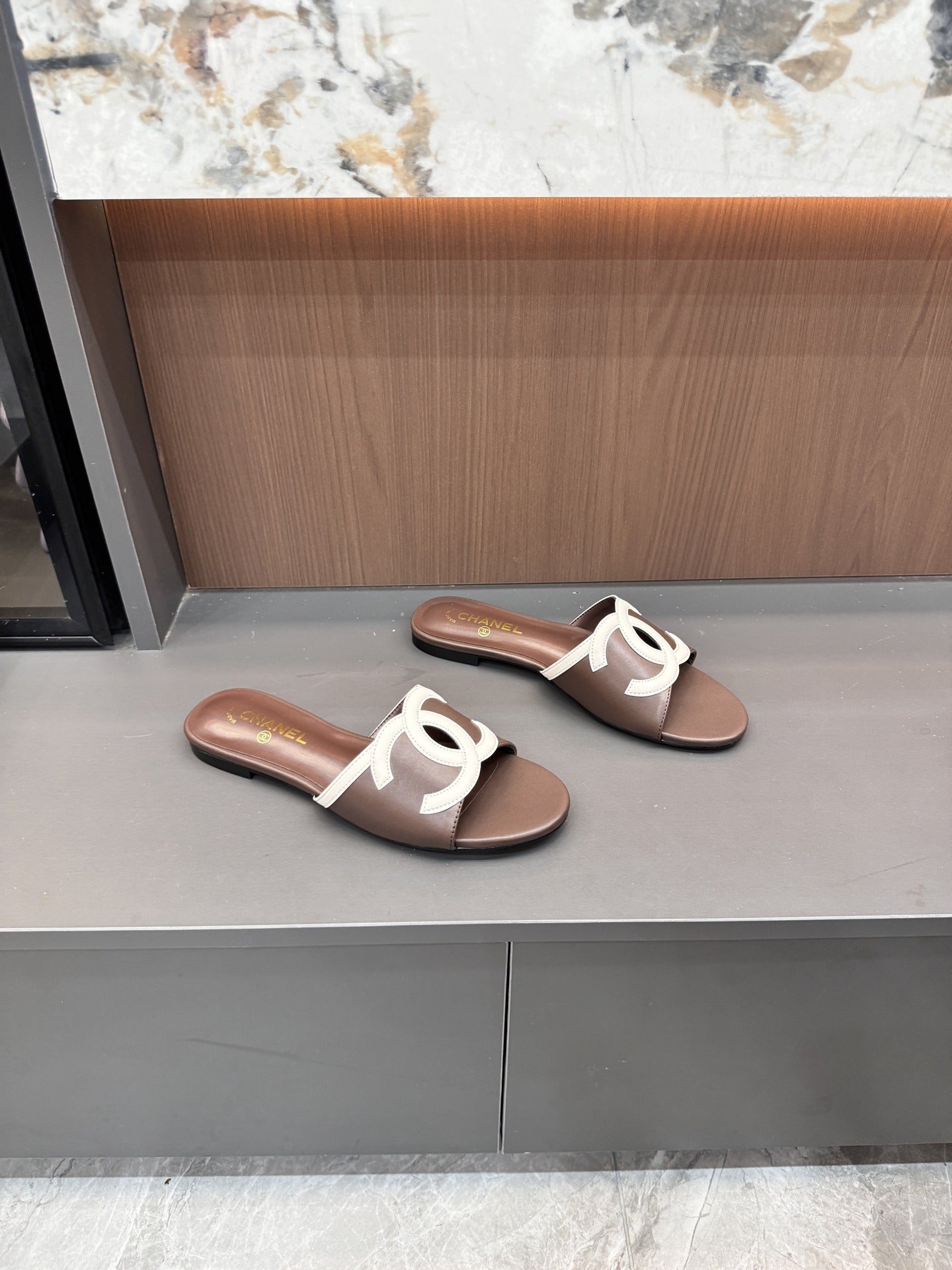 Chanel Lambskin Leather Openwork Slides