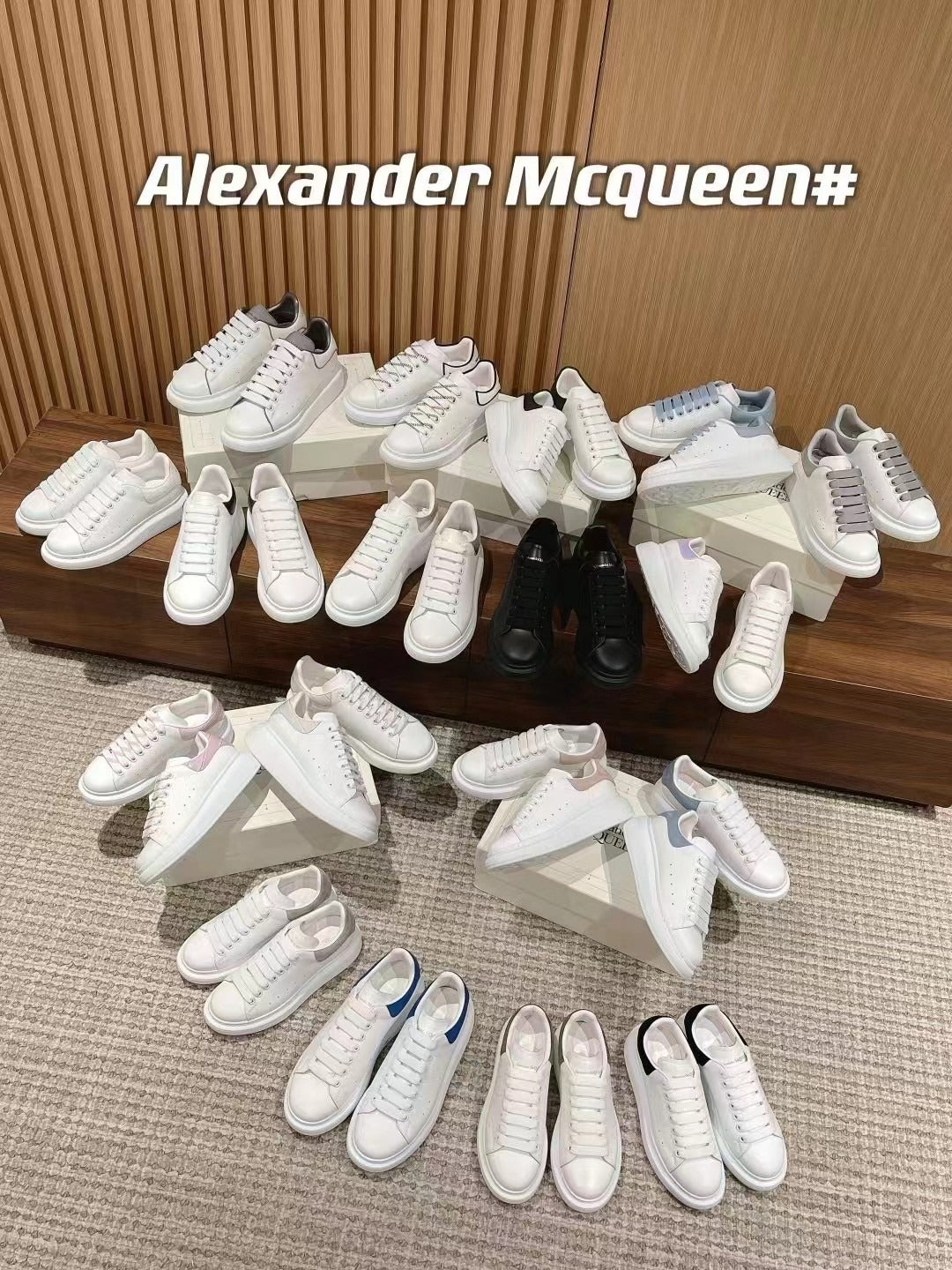 Alexander McQueen Lambskin Leather Logo Sneakers