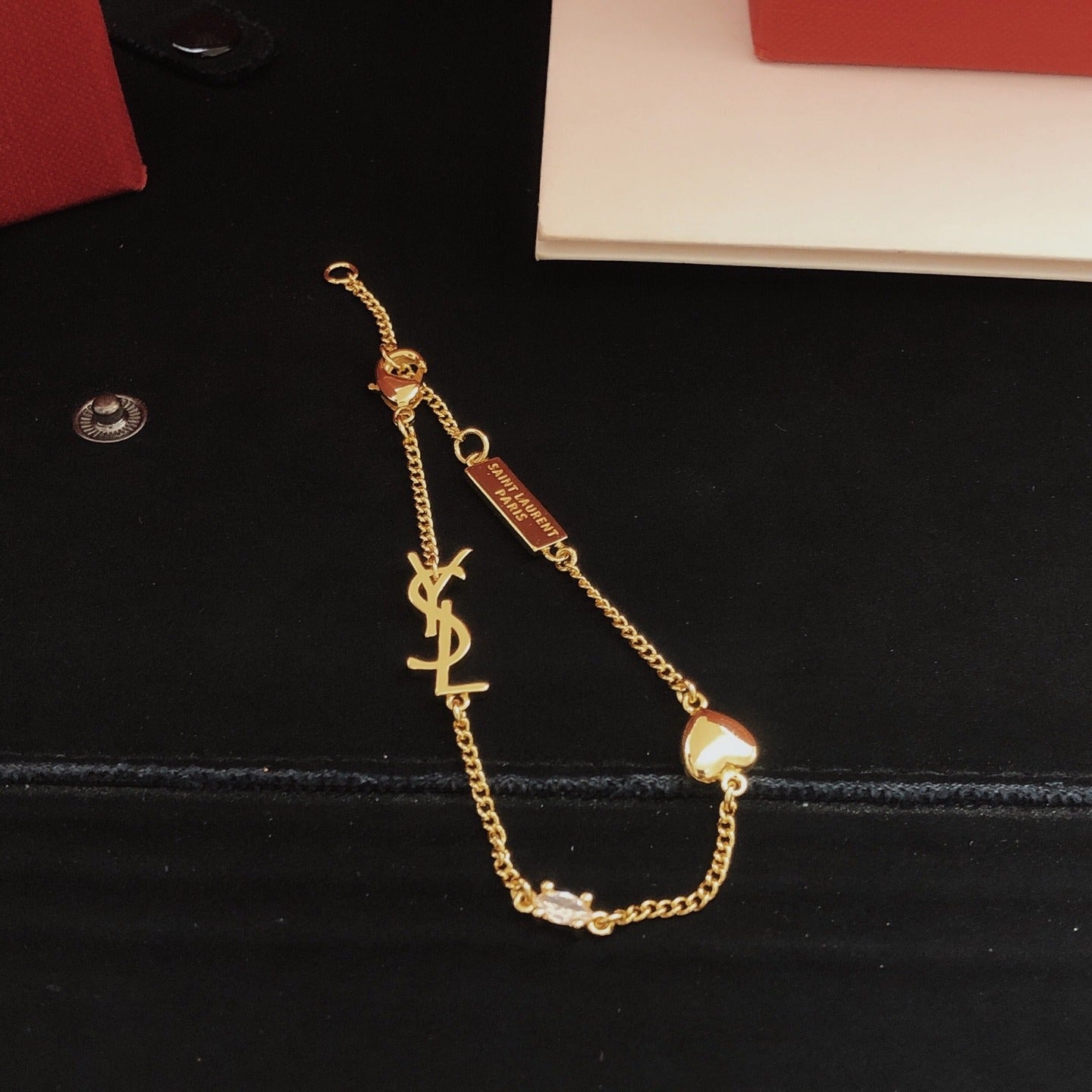 Saint Laurent Brass Heart Bracelet