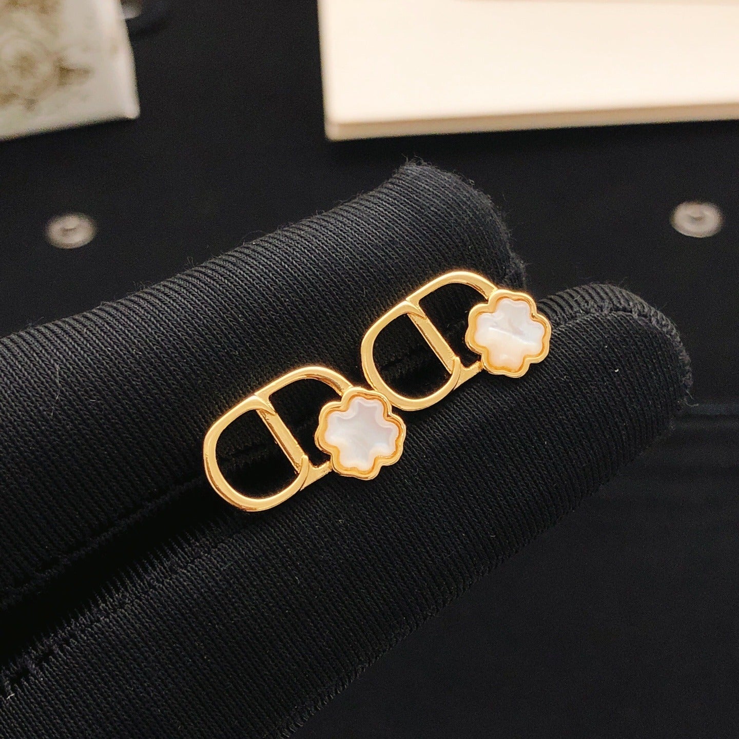Dior Brass Clover Earrings