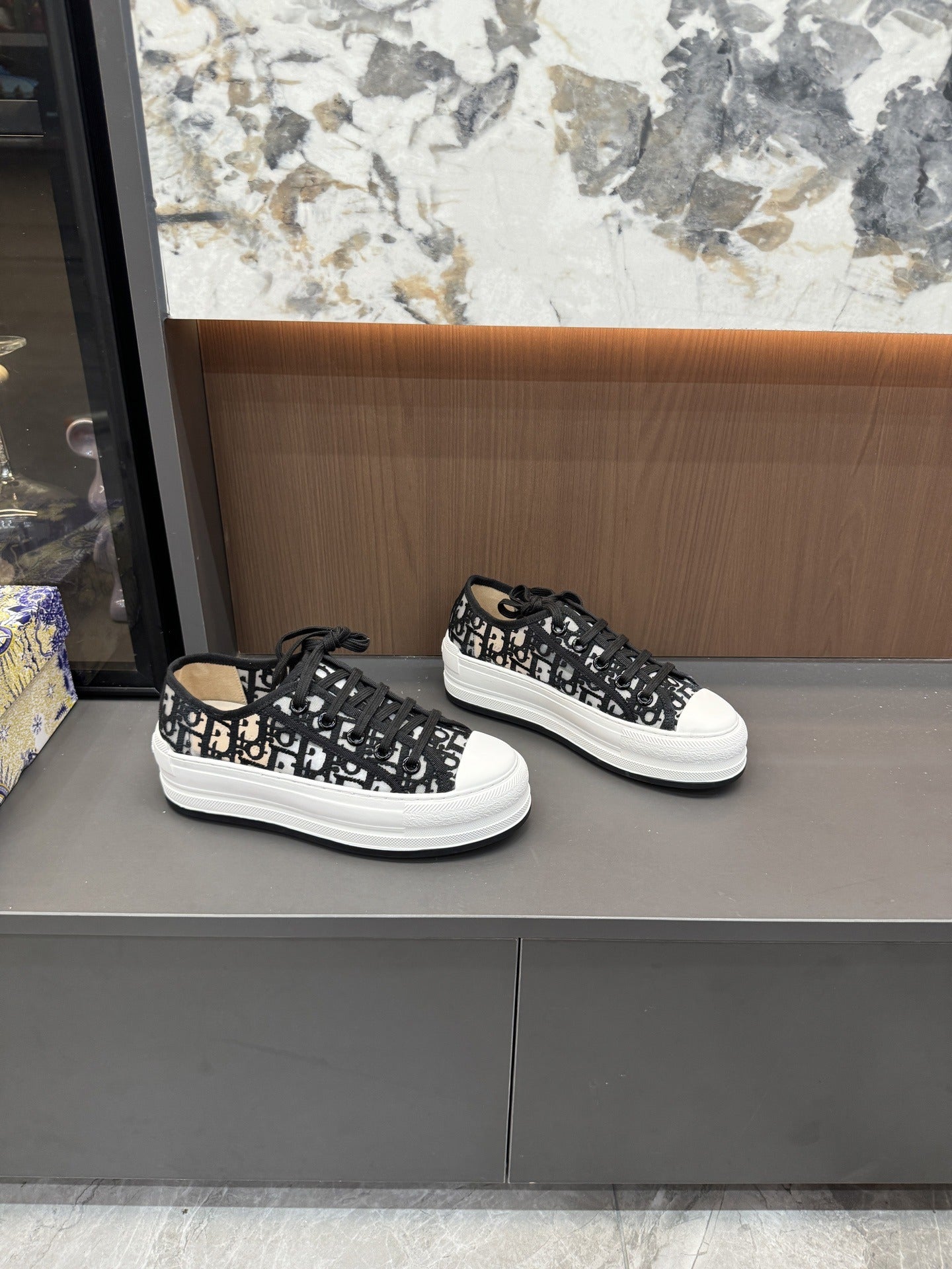 Dior Women Cotton & Lambskin Leather Embroidered Shoes