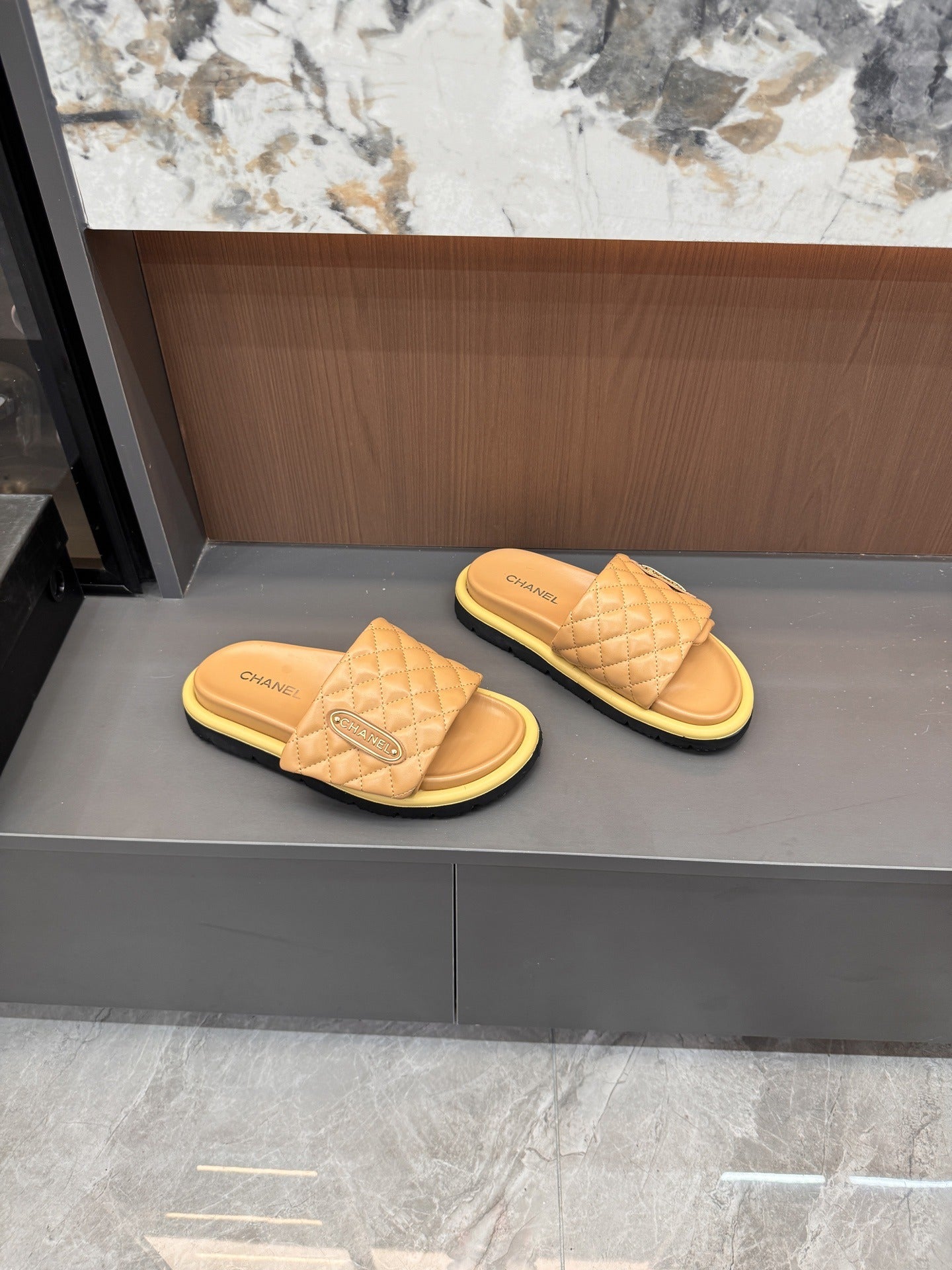 Chanel Lambskin Leather Slides