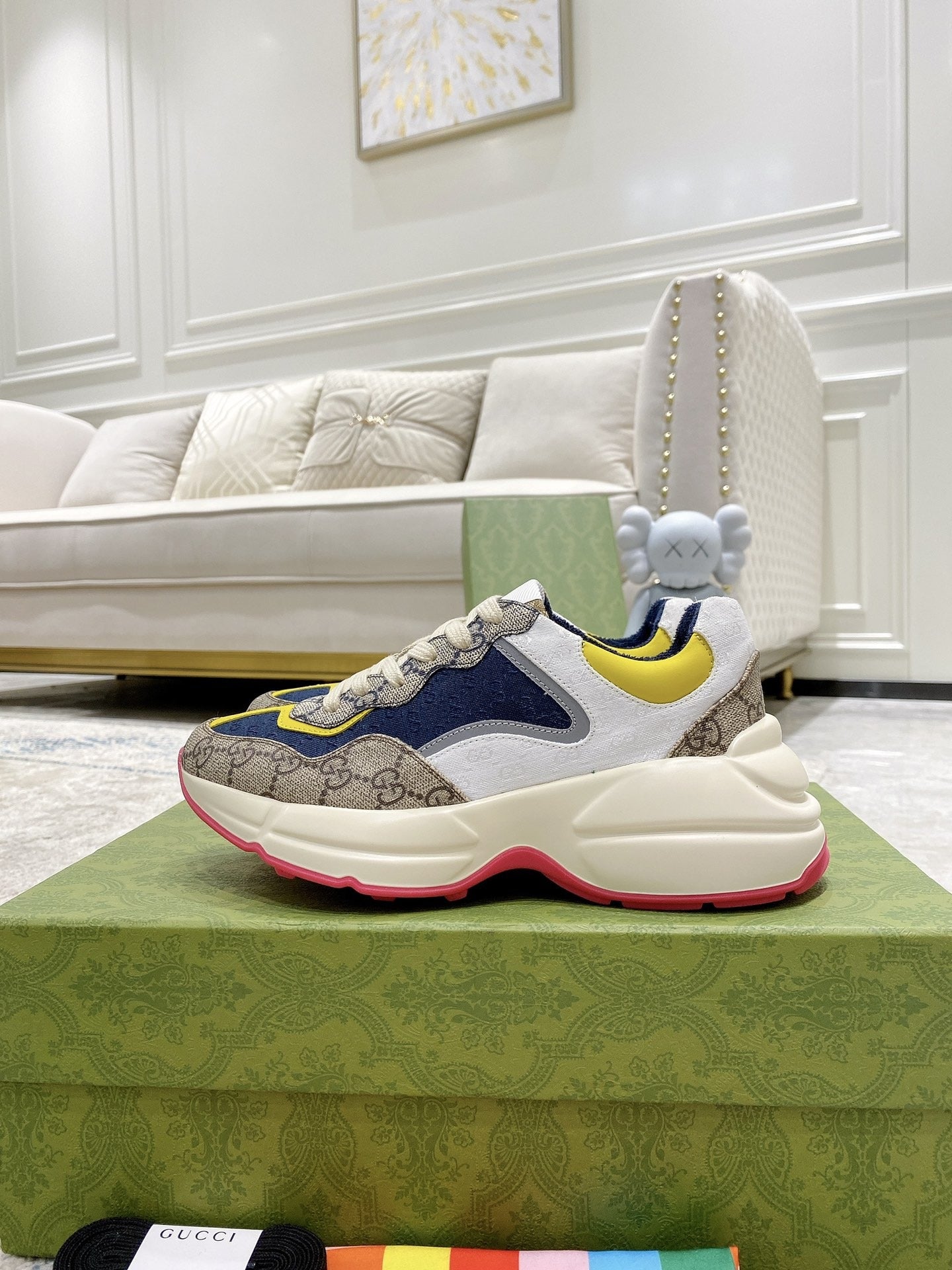 Gucci Lambskin Leather Logo Sneakers