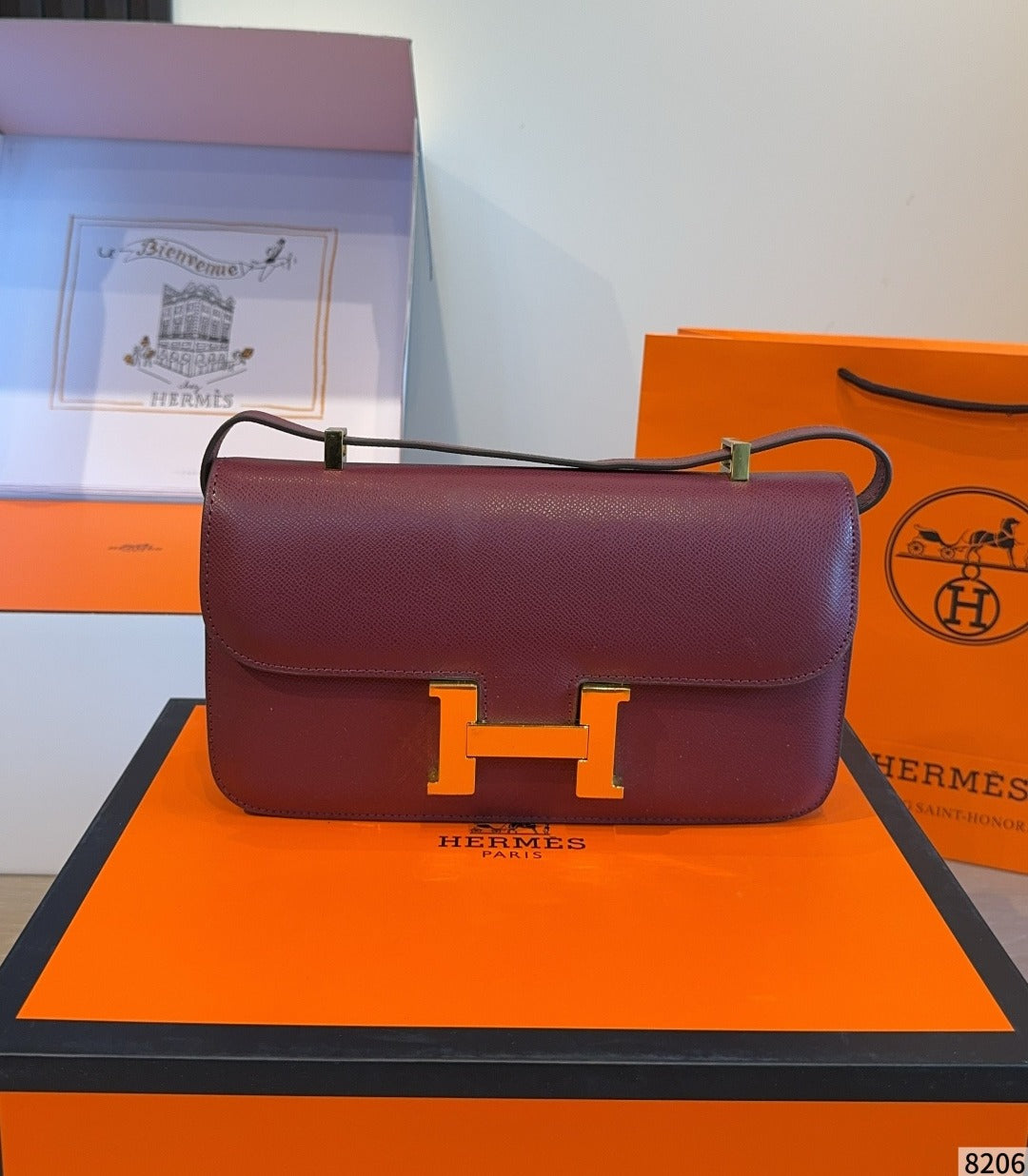 Hermes Leather Saddle Crossbody Bag