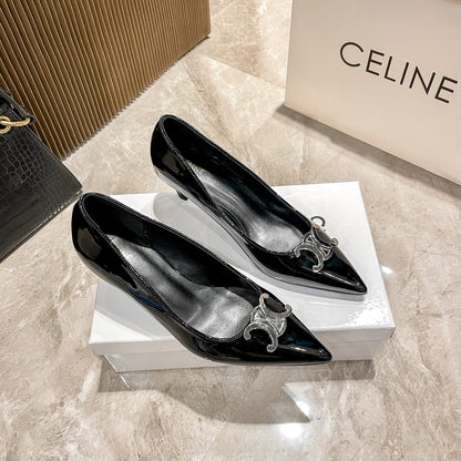 Celine Calfskin Leather Pointed Toe Heels