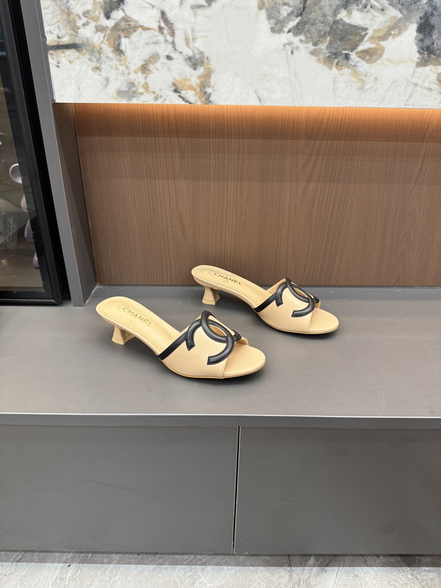 Chanel Lambskin Leather Openwork Slides