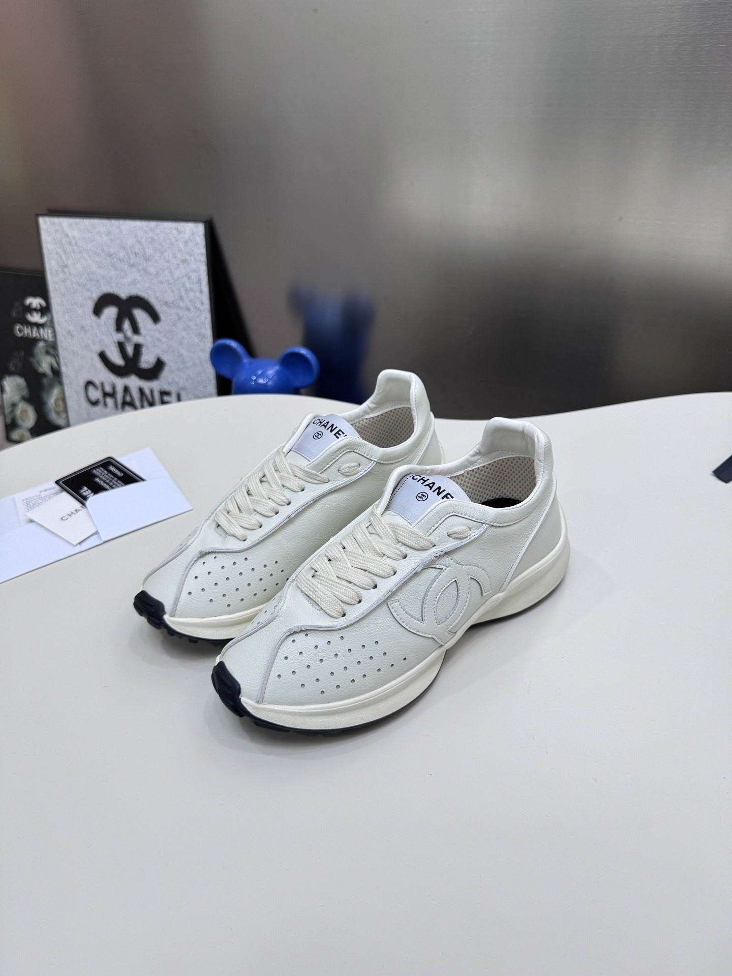 Chanel Leather Tennis Sneakers