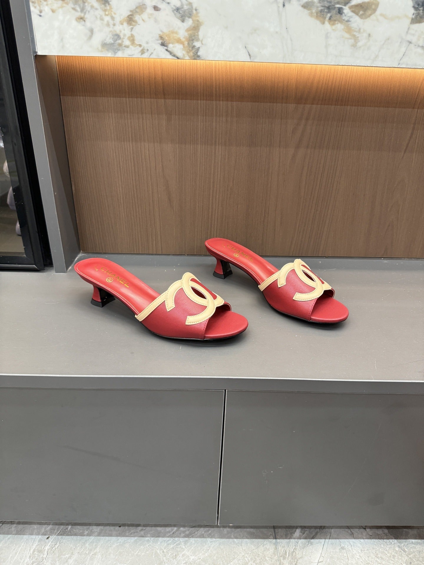 Chanel Lambskin Leather Openwork Slides