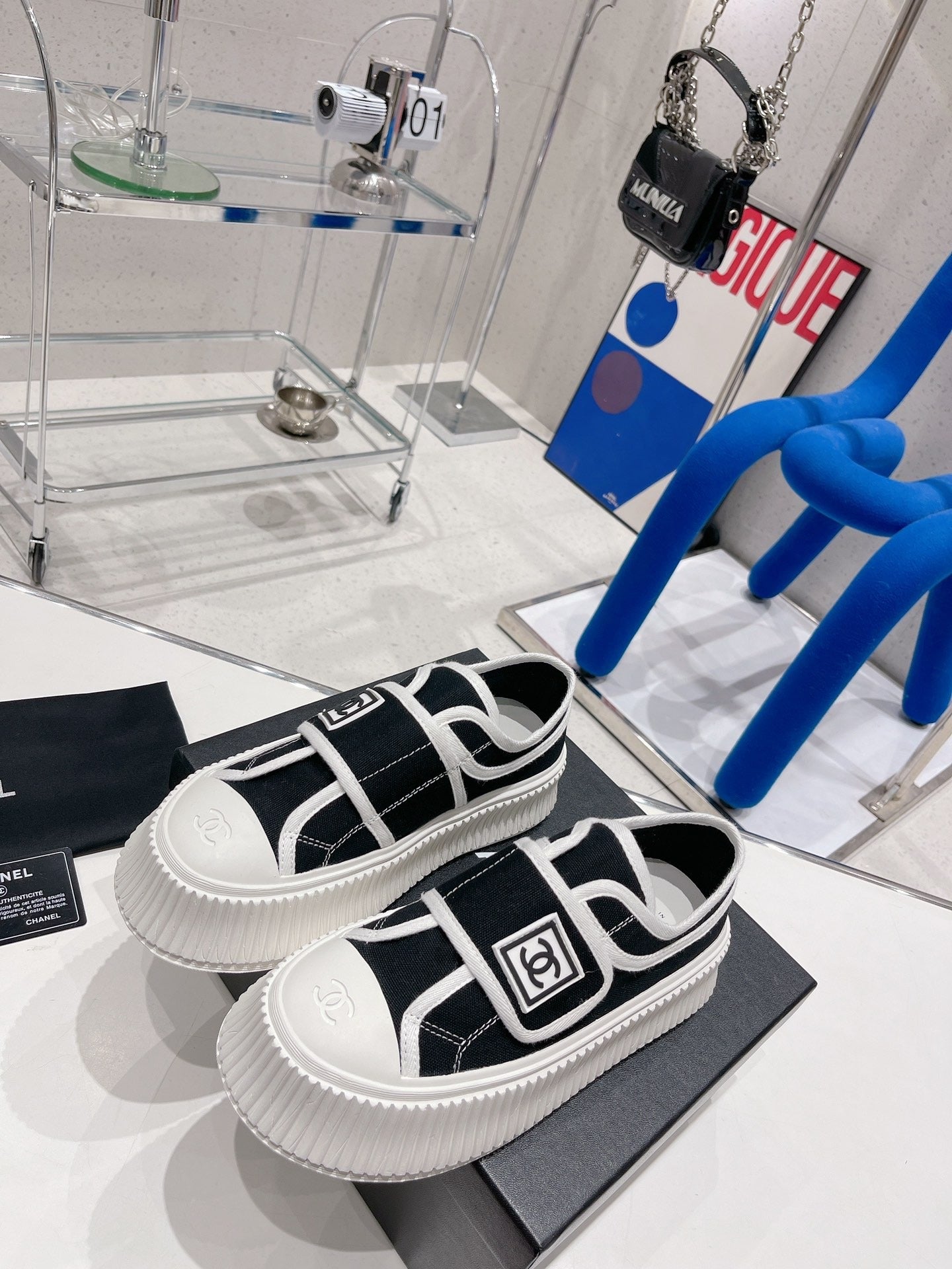 Chanel Canvas & Leather Vintage-Finish Canvas Shoes