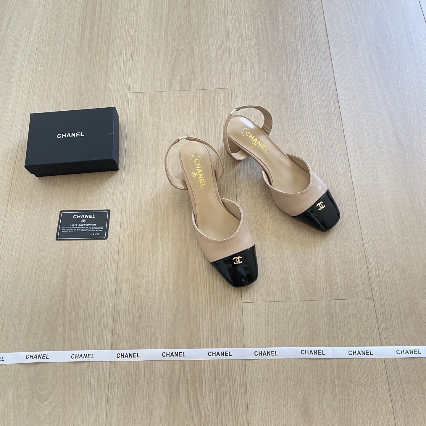 Chanel Leather Colorblock Sandals