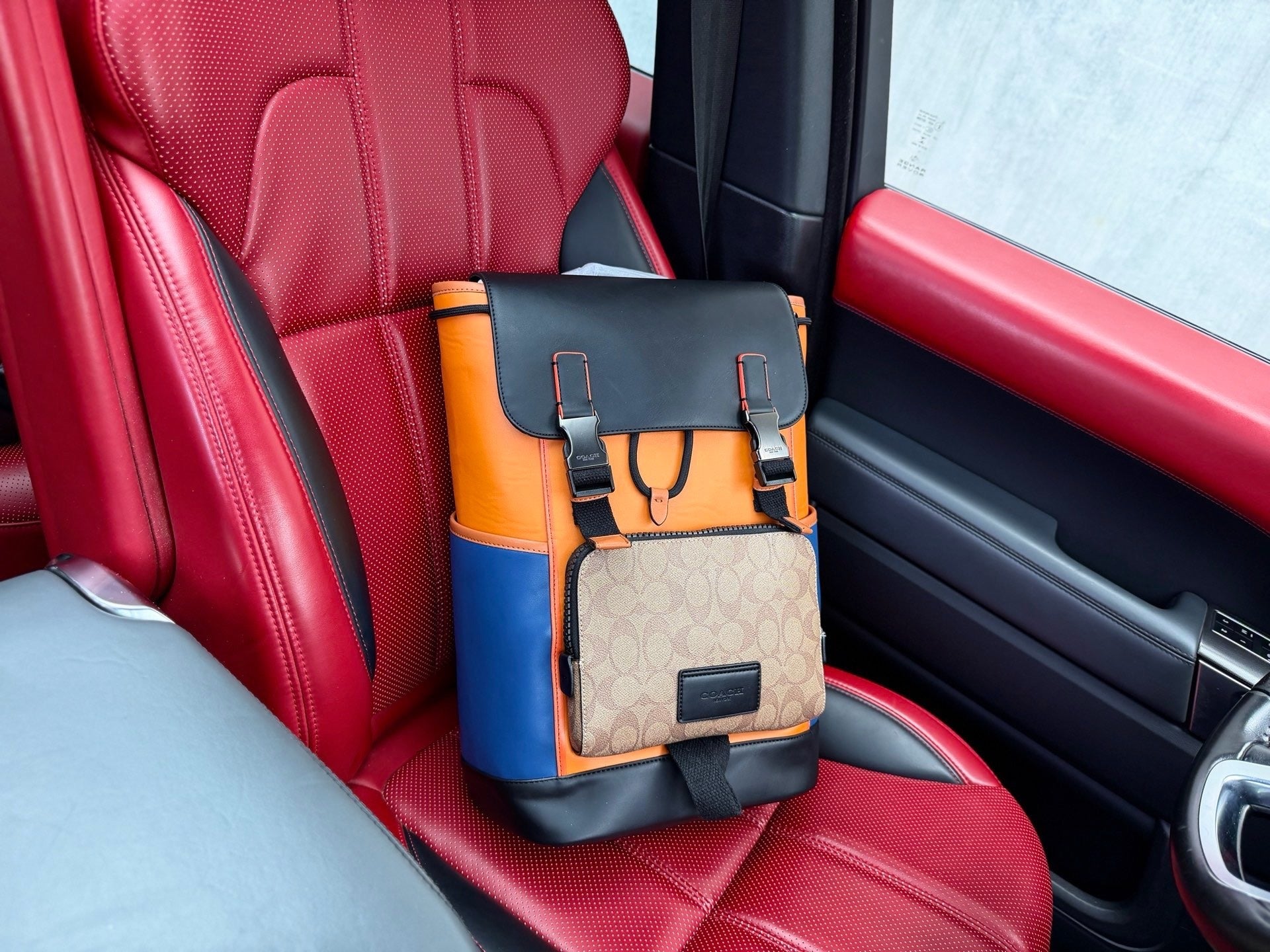 Coach Canvas Logo Backpack