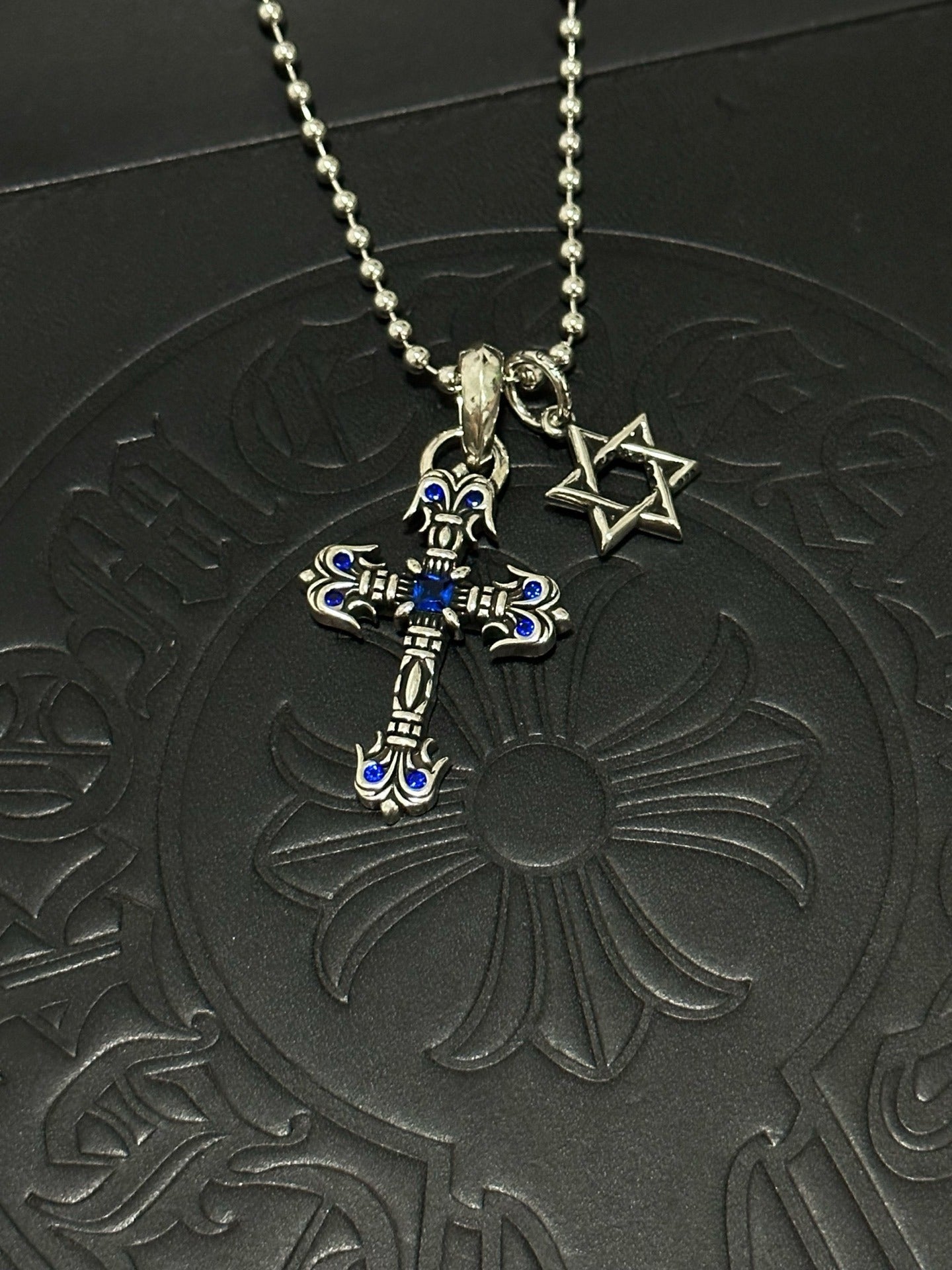 Chrome Hearts Sterling Silver Cross Necklace