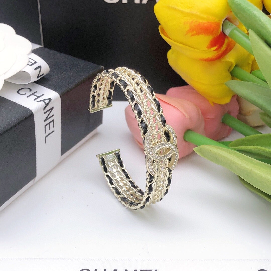 Chanel Black Brass Bracelet