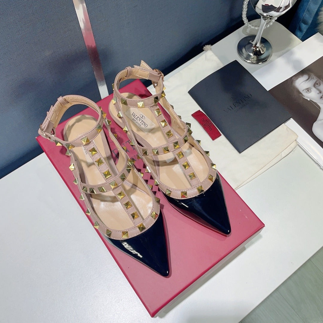 Valentino Lambskin Leather Pointed Toe Sandals