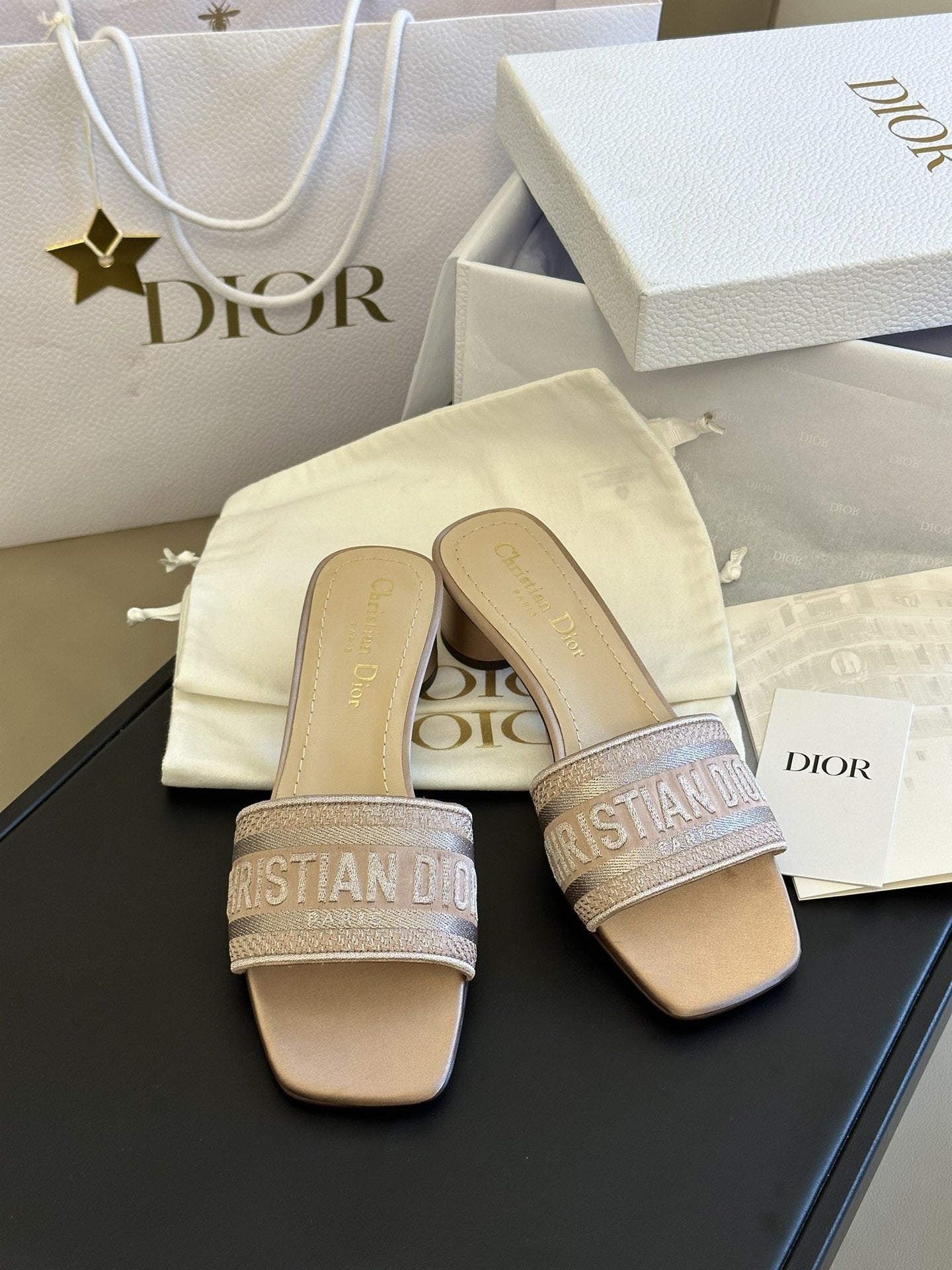Dior Cotton & Leather Slides