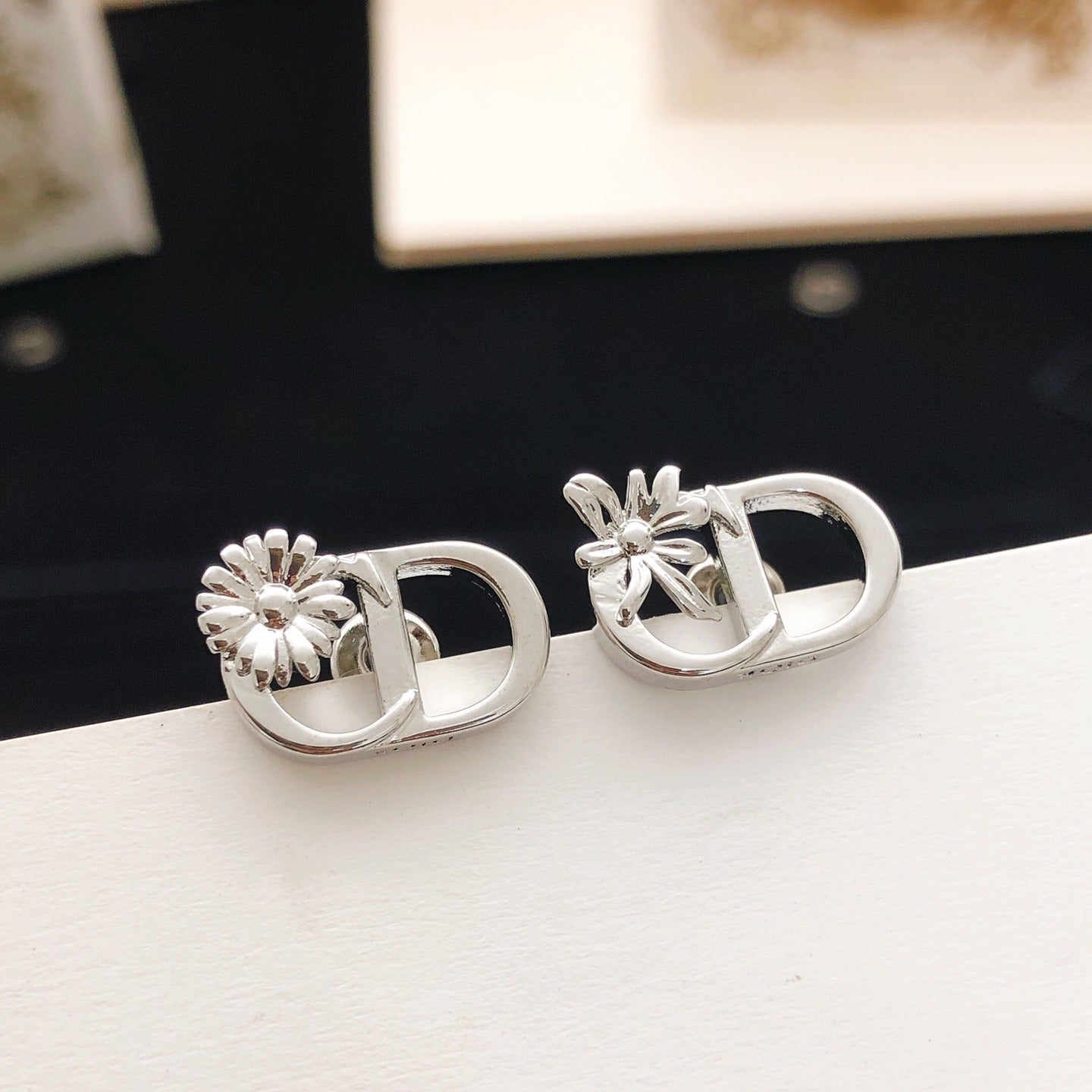 Dior Brass Sunburst Earrings