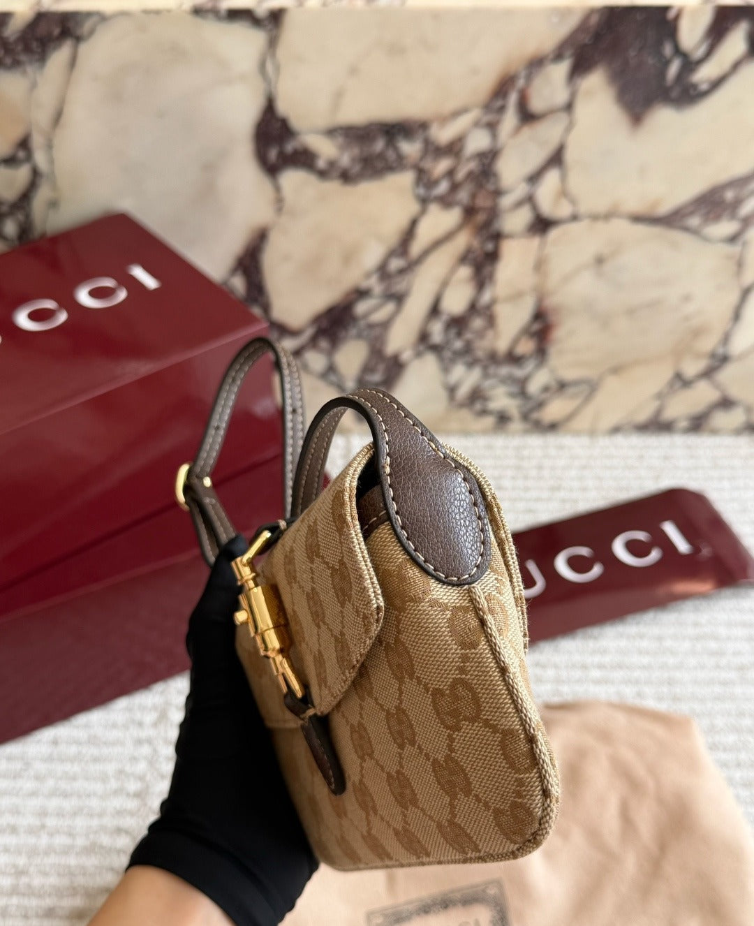 Gucci Leather Lock Shoulder Bag