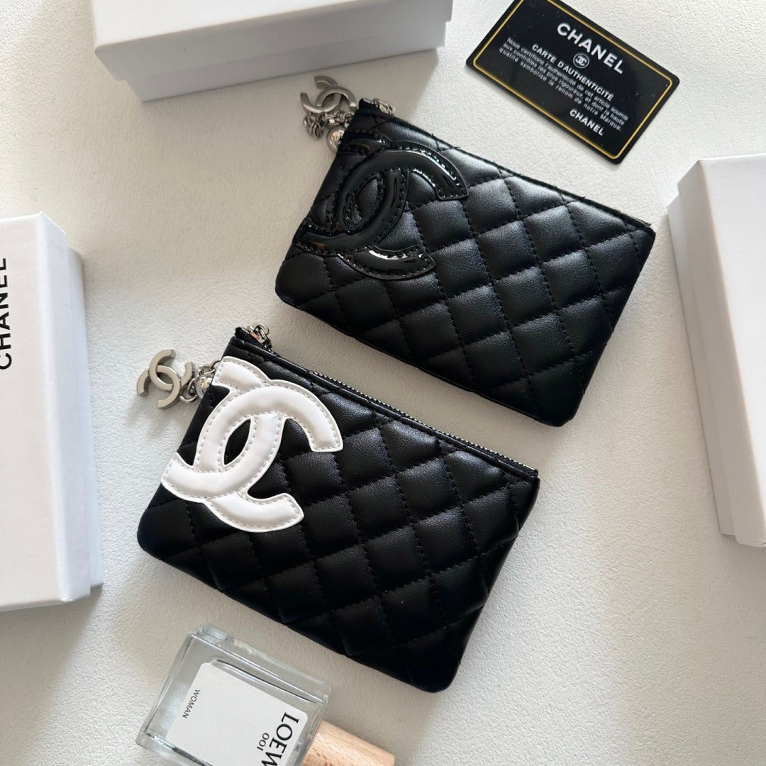 Chanel Black Lambskin Leather Wallet