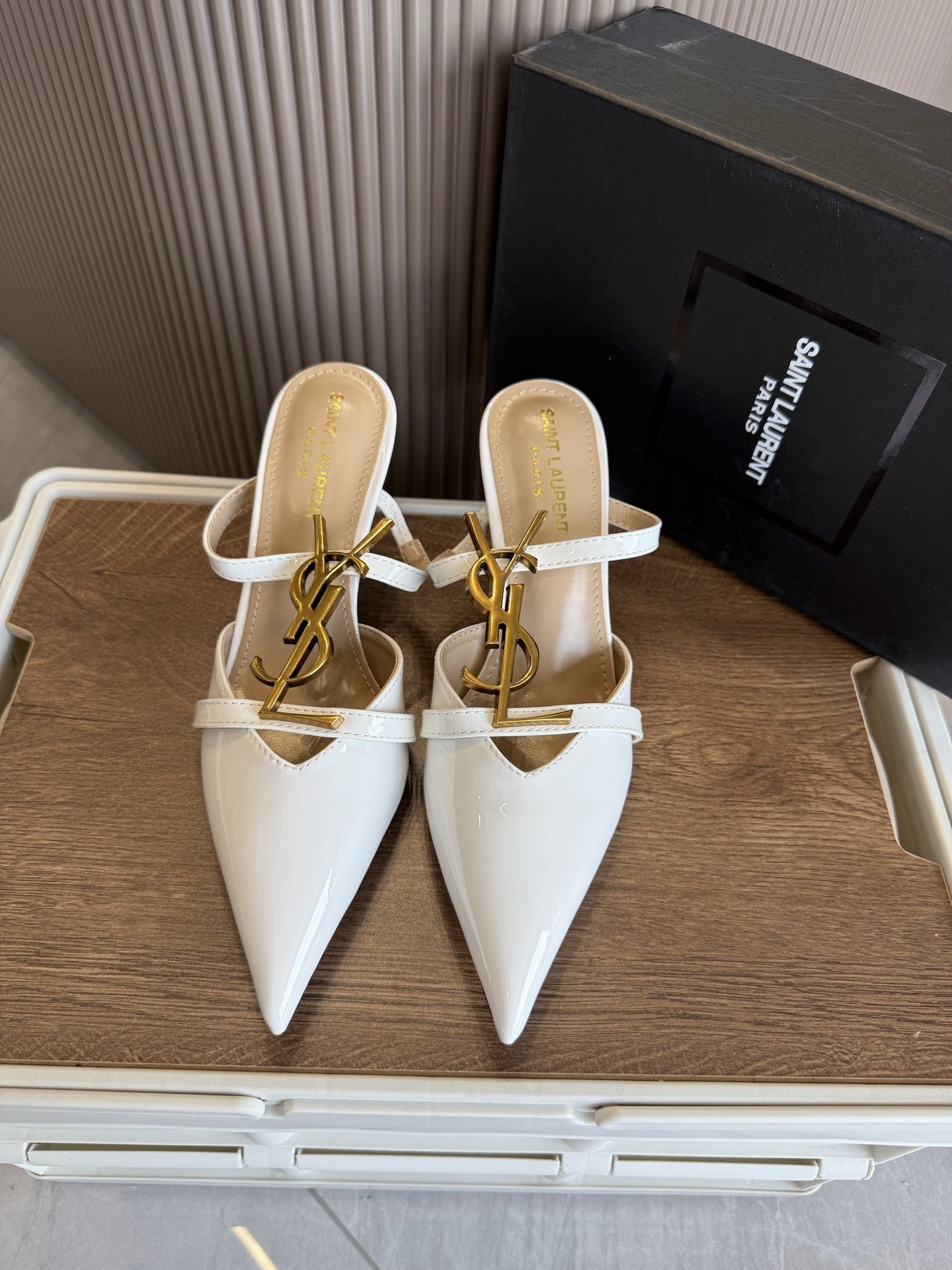 Saint Laurent Black Pointed Toe Heels