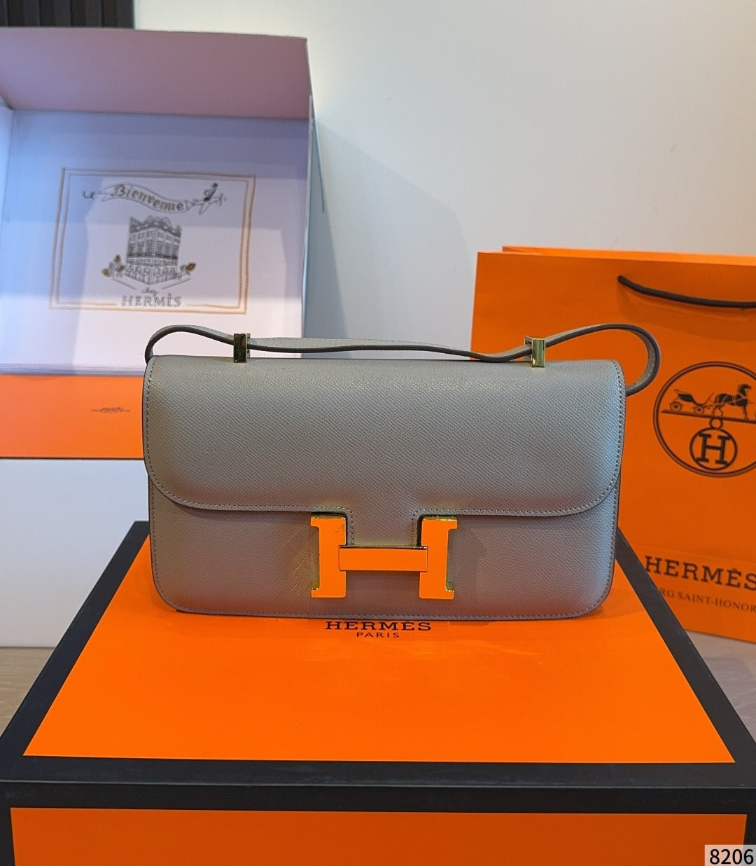 Hermes Leather Saddle Crossbody Bag