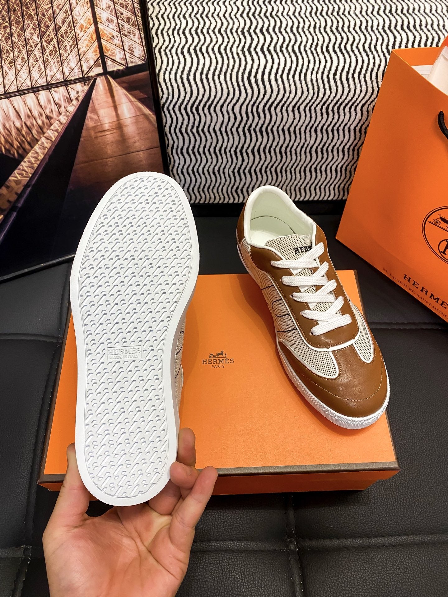 Hermes Black Sneakers