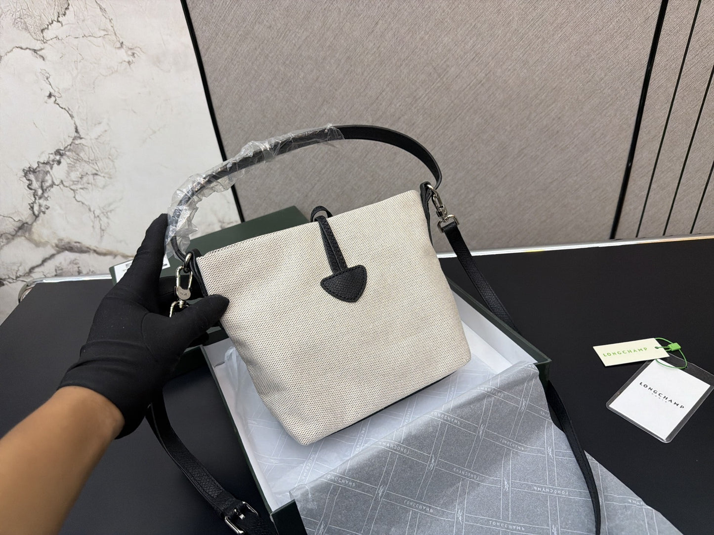 Longchamp Canvas Printed Handbag
