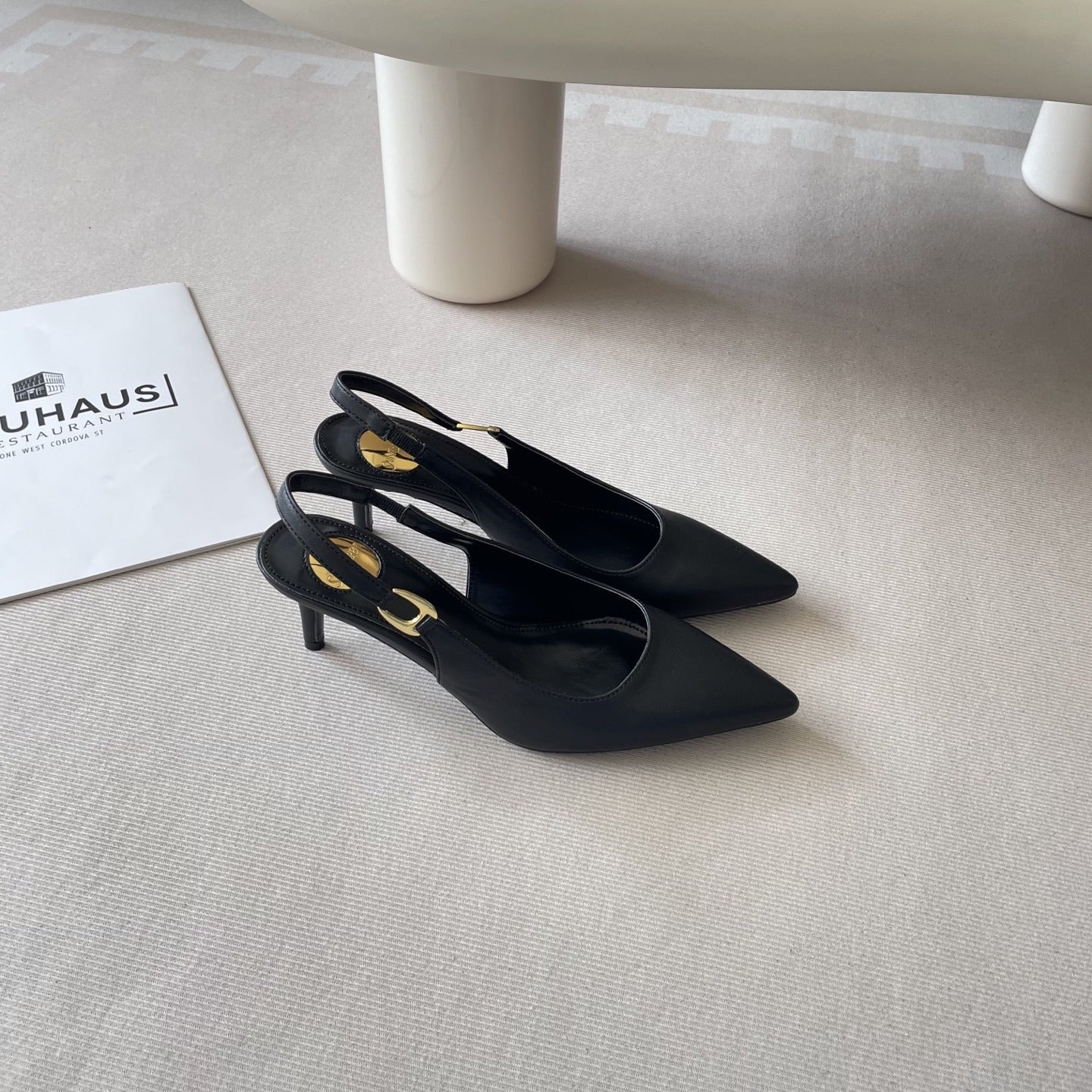 Saint Laurent Lambskin Leather Pointed Toe Heels