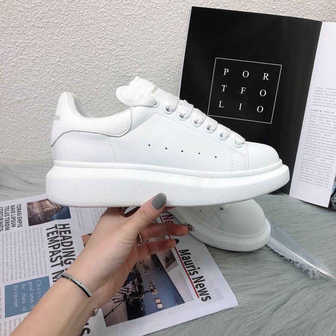 Alexander McQueen Lambskin Leather Logo Sneakers