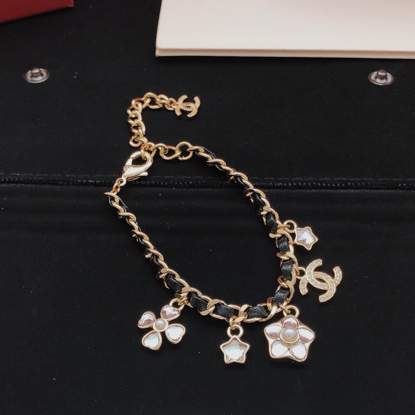 Chanel Leather Clover Bracelet