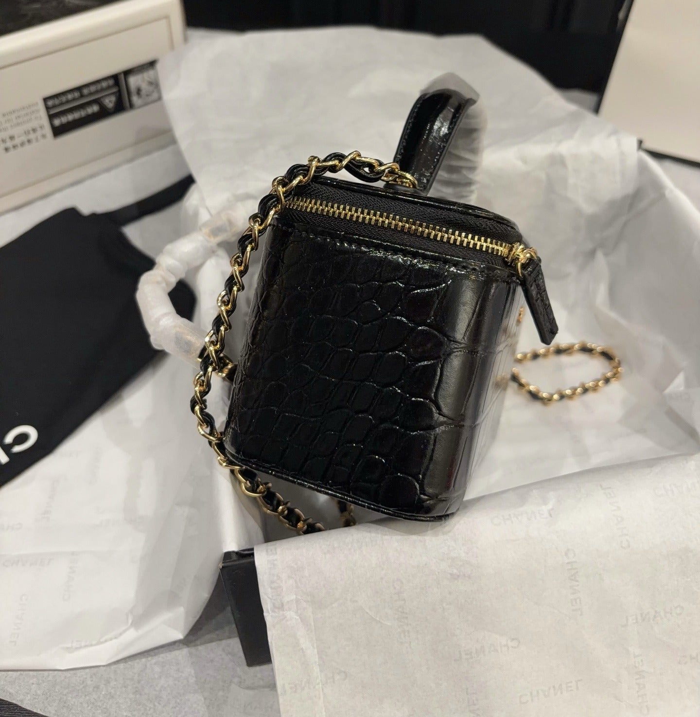 Chanel Patent Leather Chain Crossbody Bag