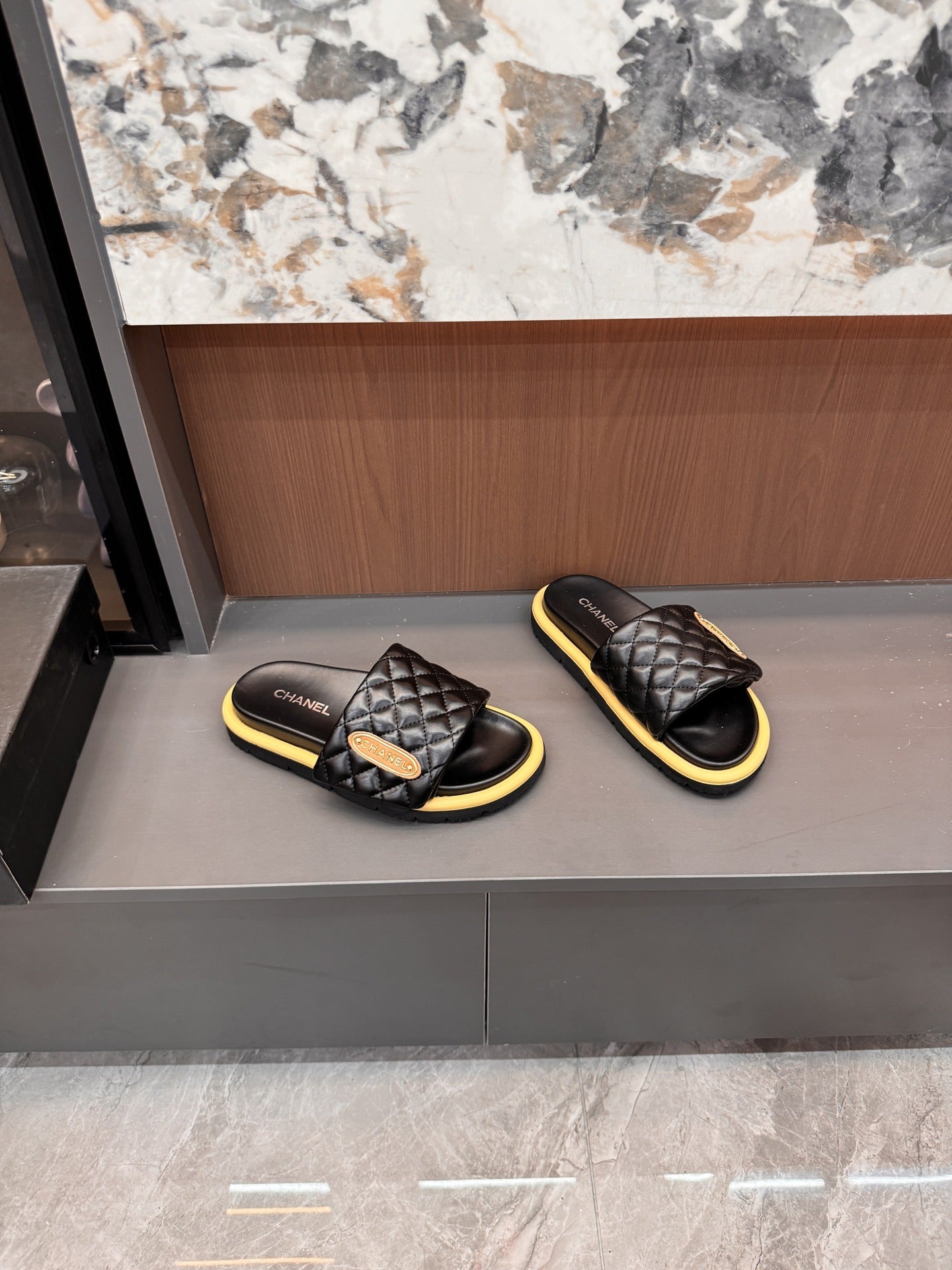 Chanel Lambskin Leather Slides
