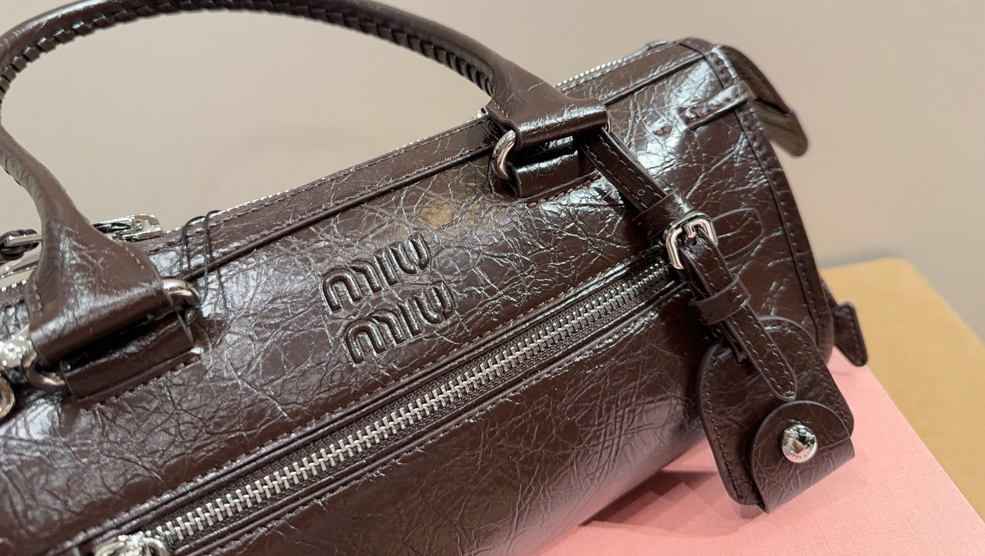 Miu Miu Leather Zip Handbag