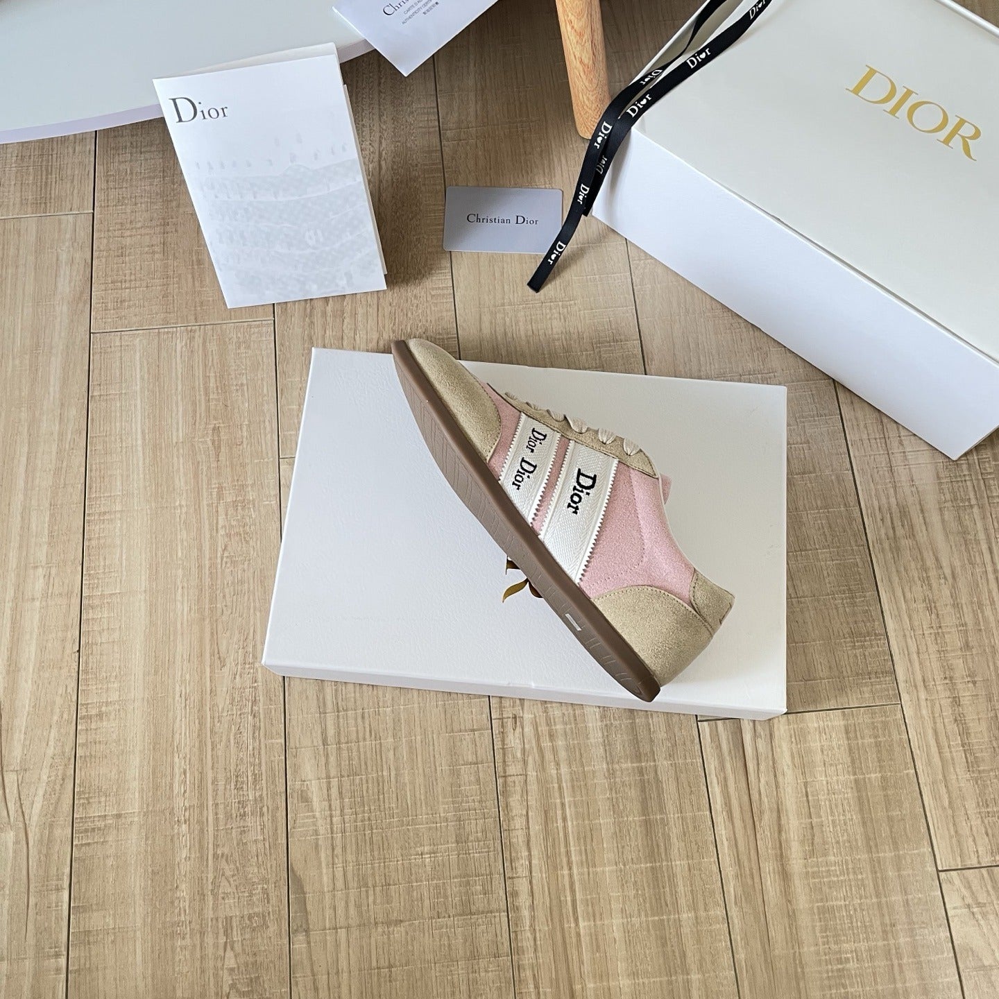 Dior Leather Vintage-Finish Sneakers
