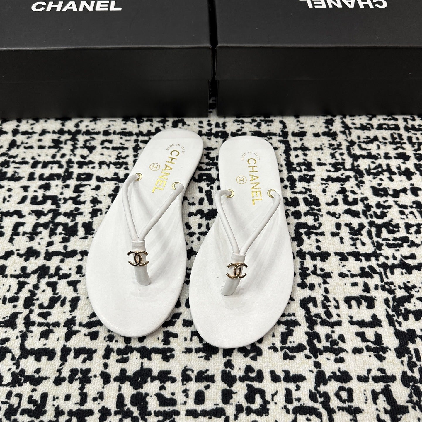 Chanel Lambskin Leather Slides