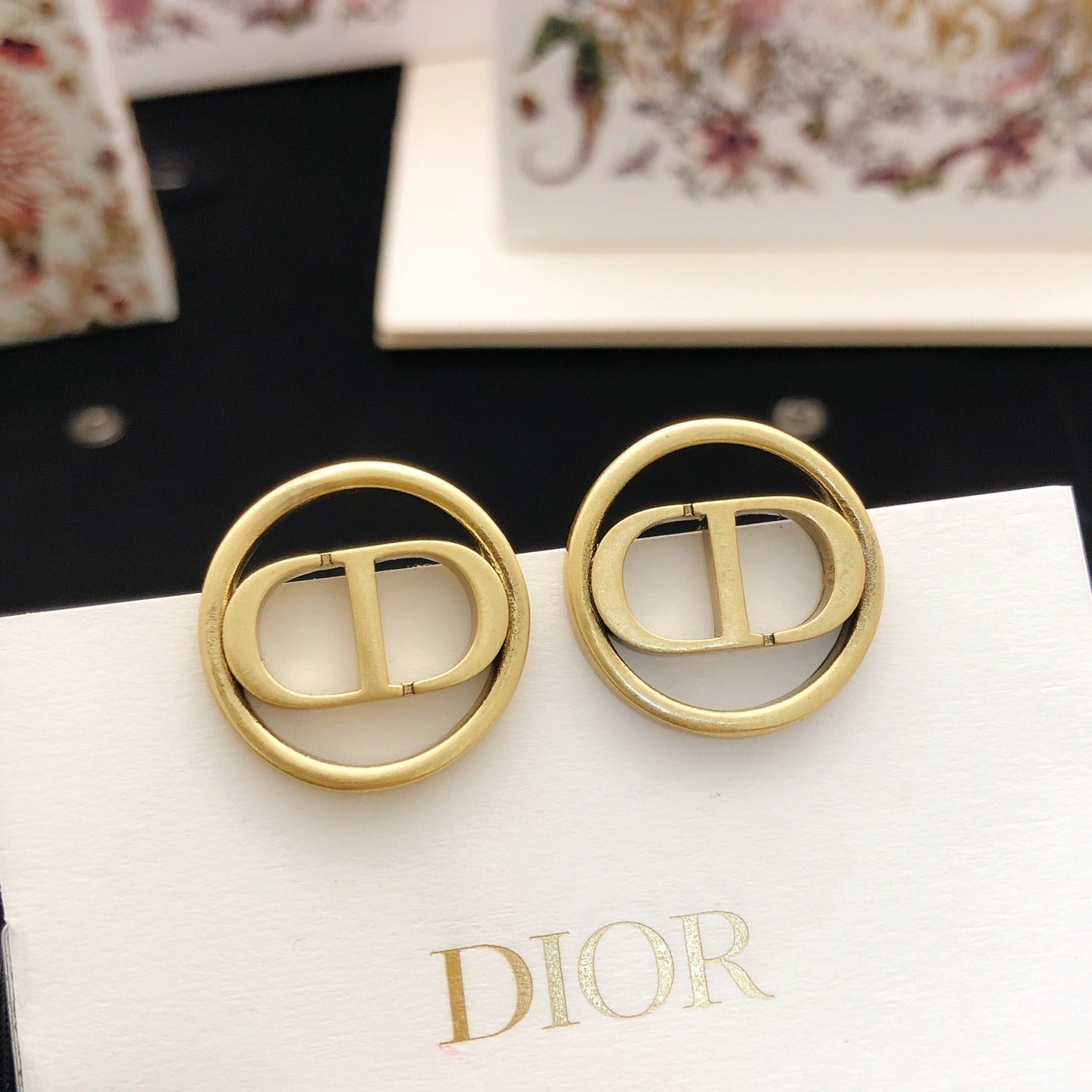 Dior Brass Round Earrings