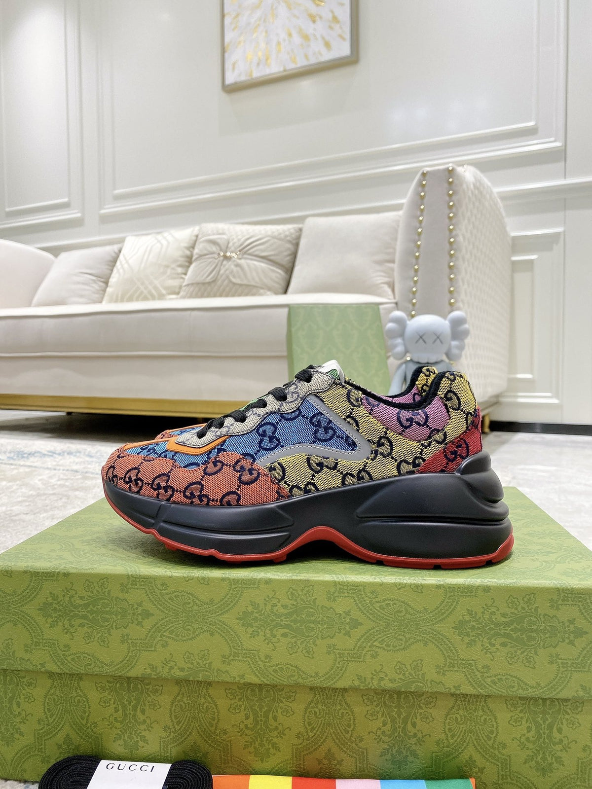 Gucci Lambskin Leather Logo Sneakers