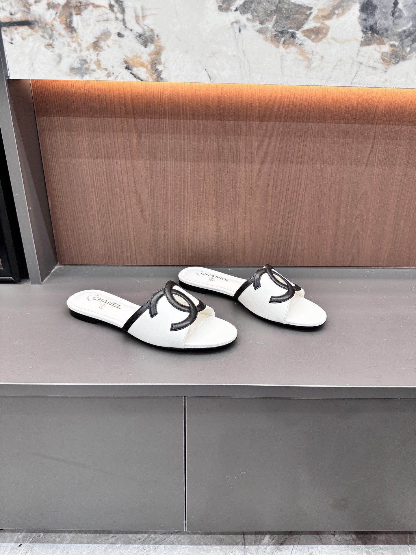 Chanel Lambskin Leather Openwork Slides
