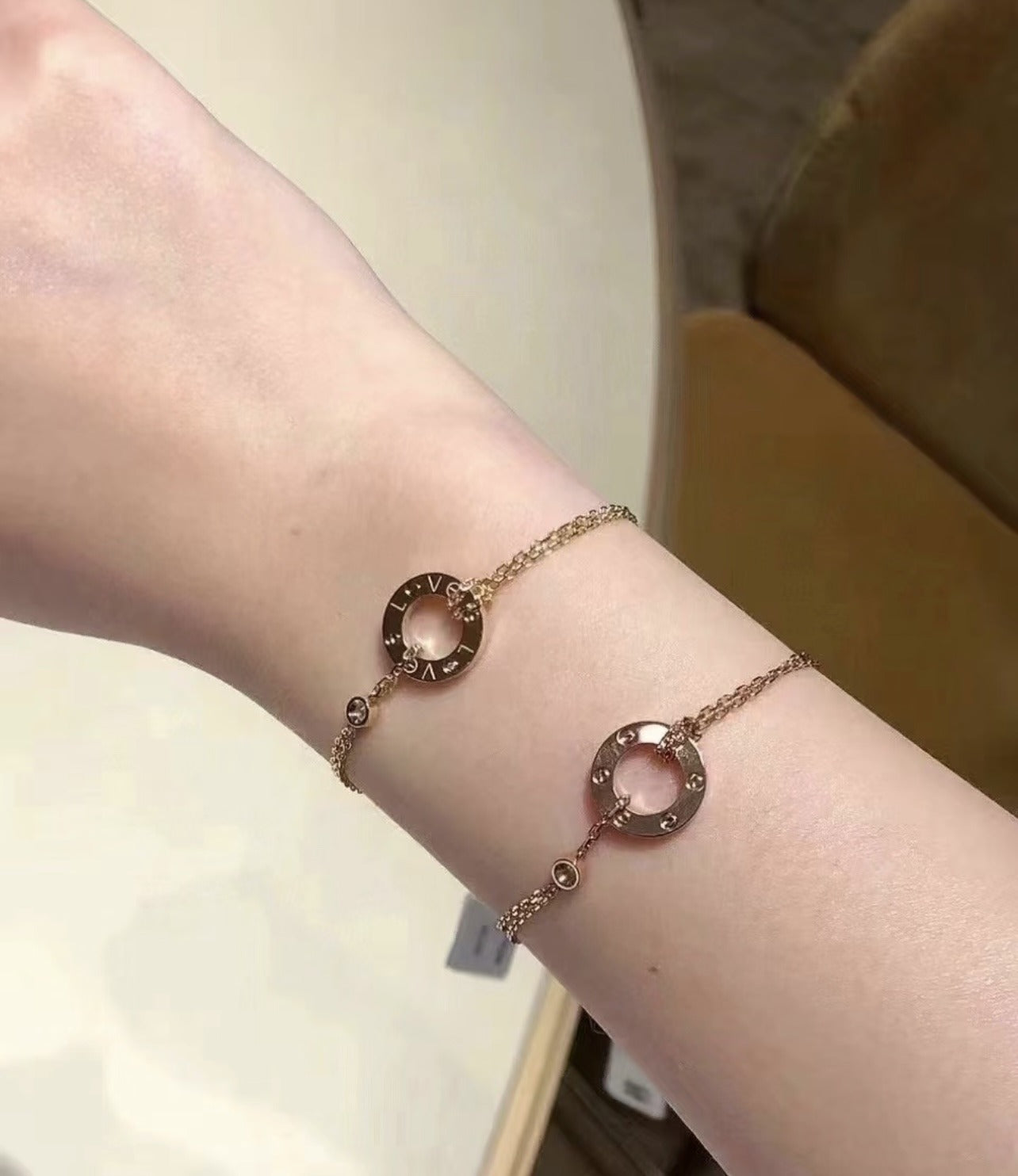 Cartier Silver Brass Logo Bracelet