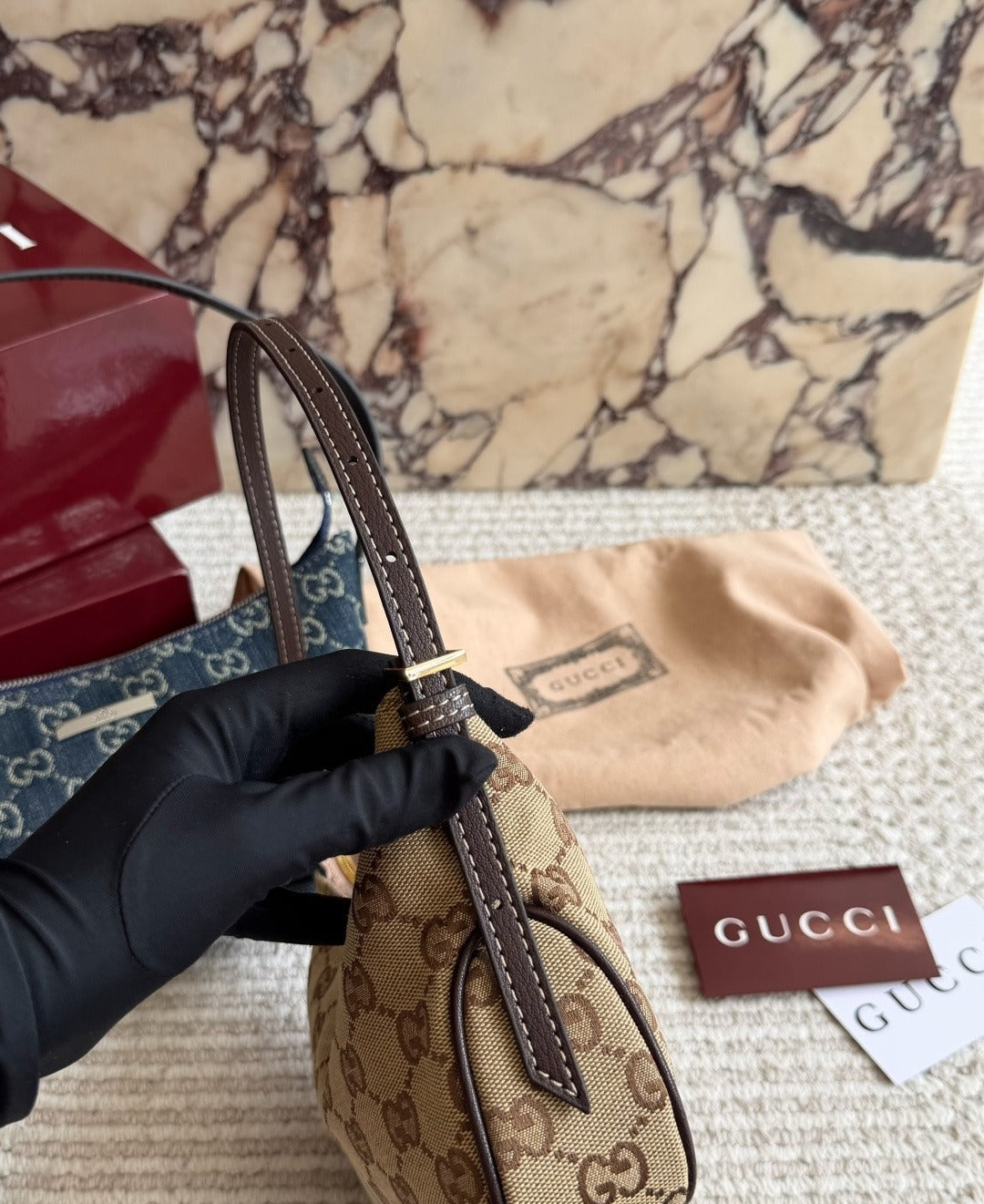 Gucci Vintage-Finish Shoulder Bag