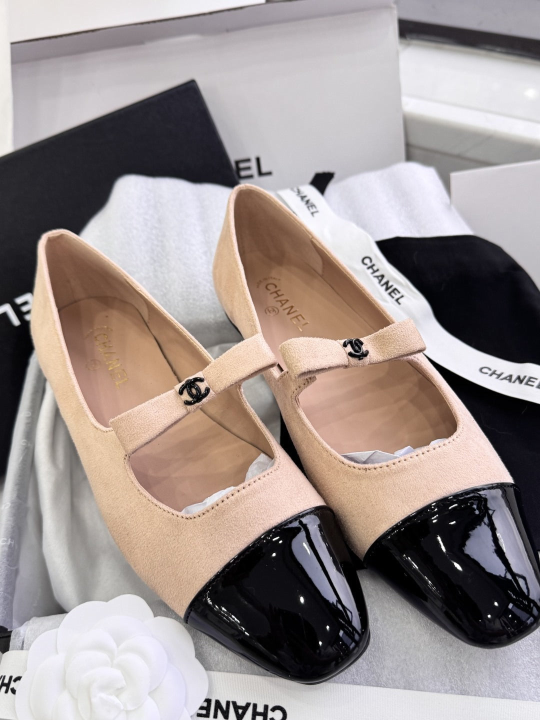 Chanel Patent Leather Bow Shoes
