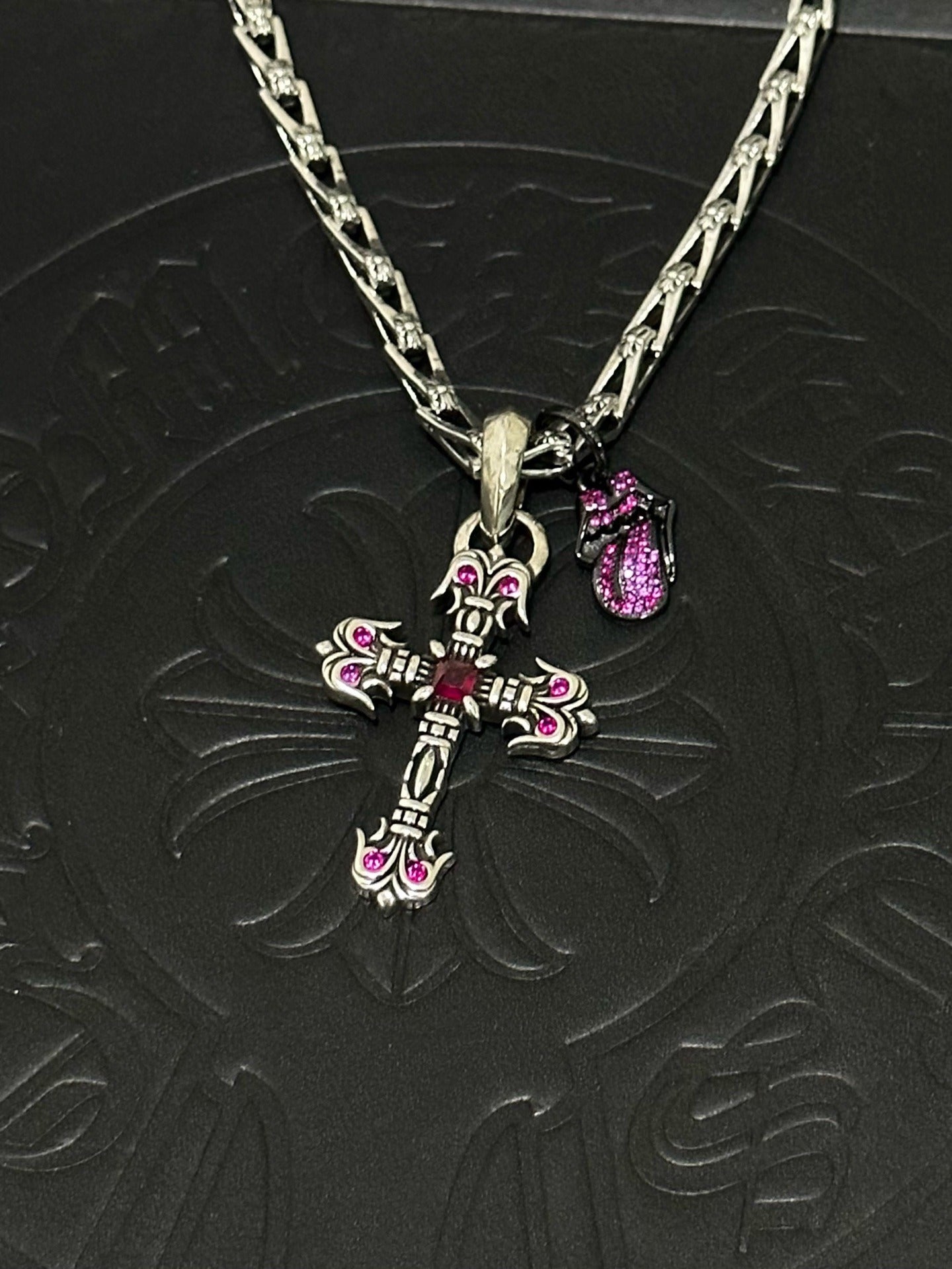 Chrome Hearts Sterling Silver Cross Necklace
