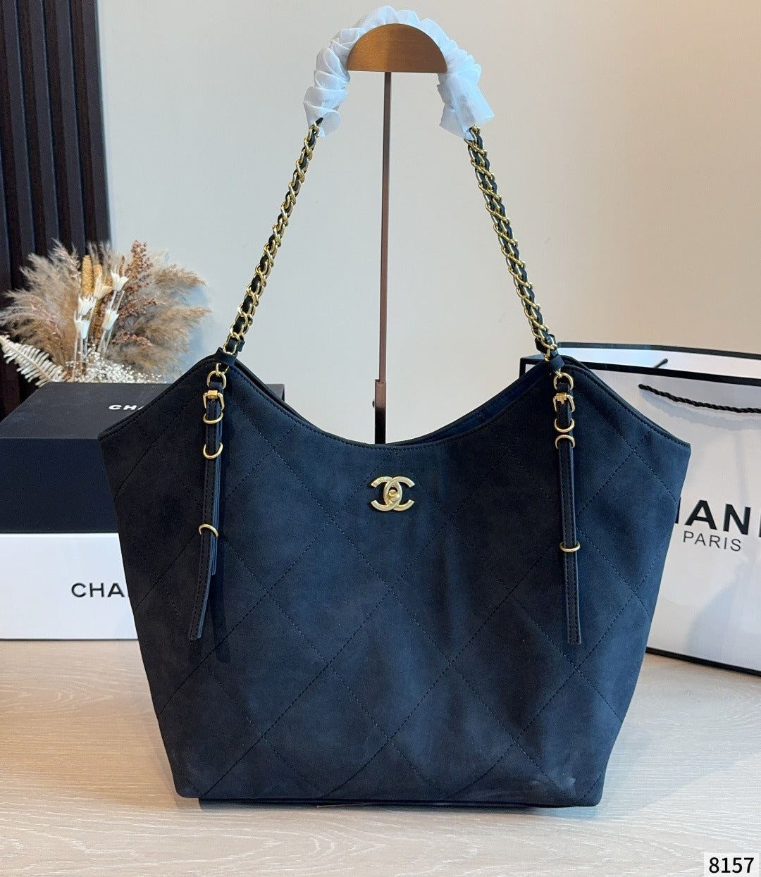 Chanel Suede Logo Handbag