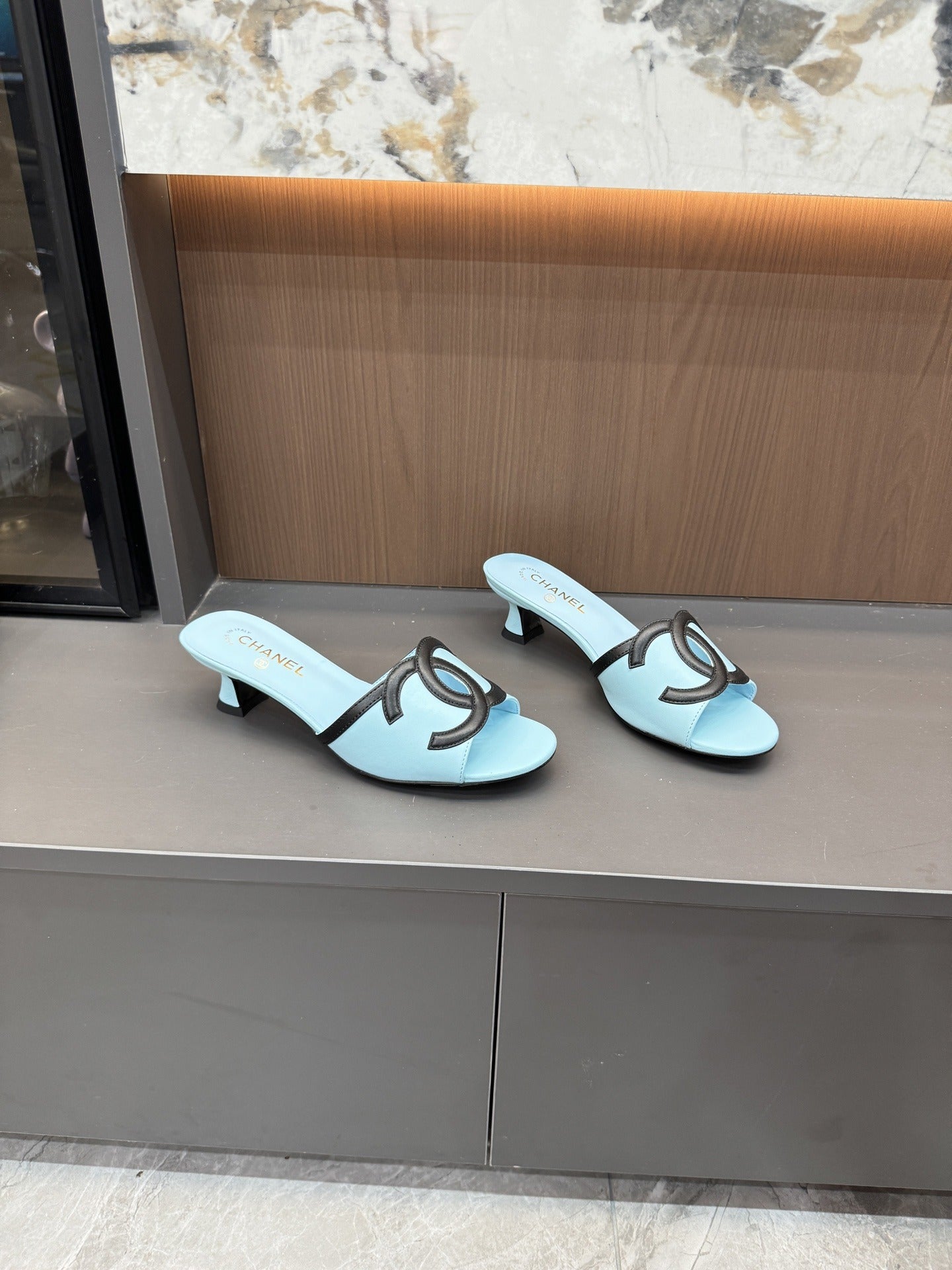 Chanel Lambskin Leather Openwork Slides