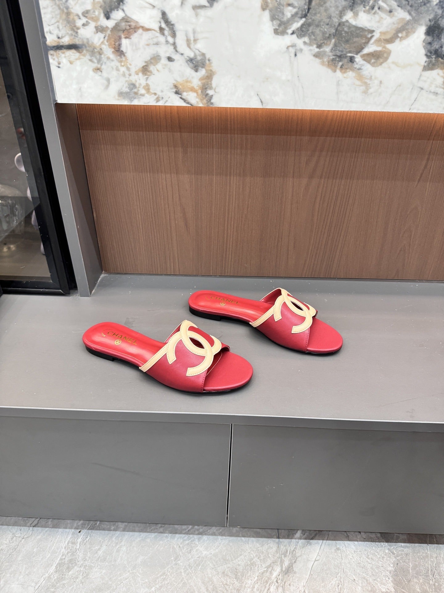 Chanel Lambskin Leather Openwork Slides