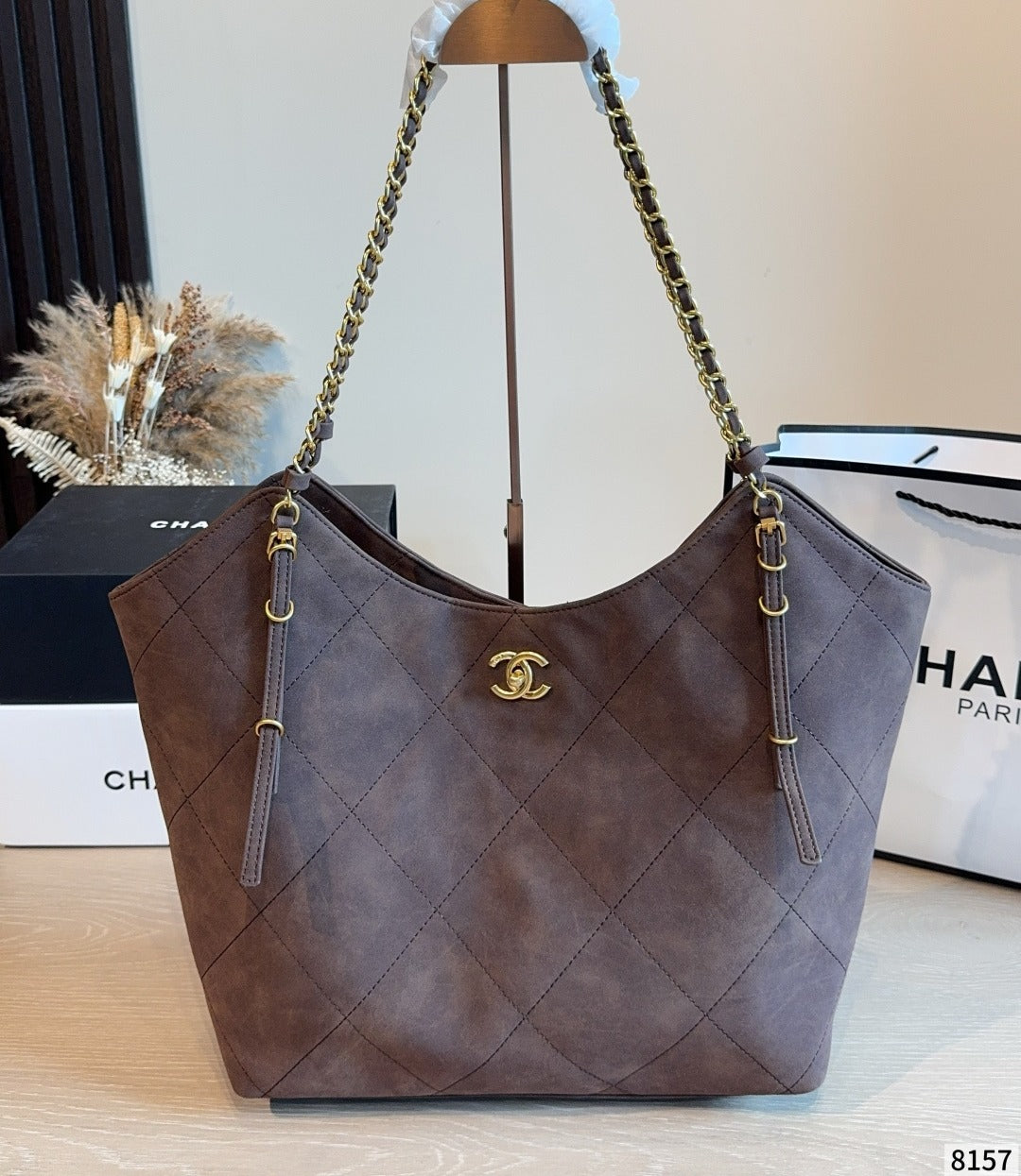 Chanel Suede Logo Handbag