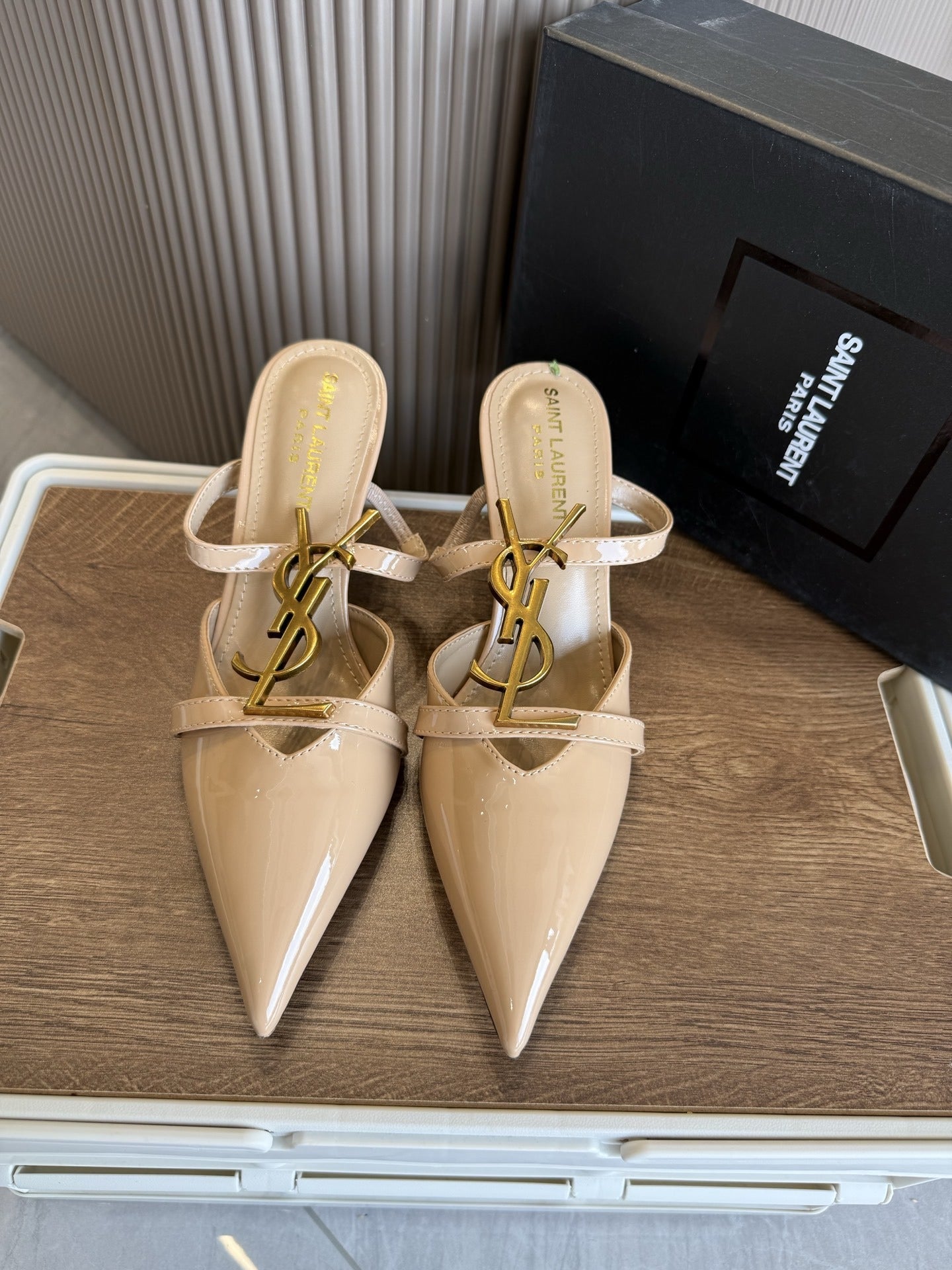 Saint Laurent Black Pointed Toe Heels